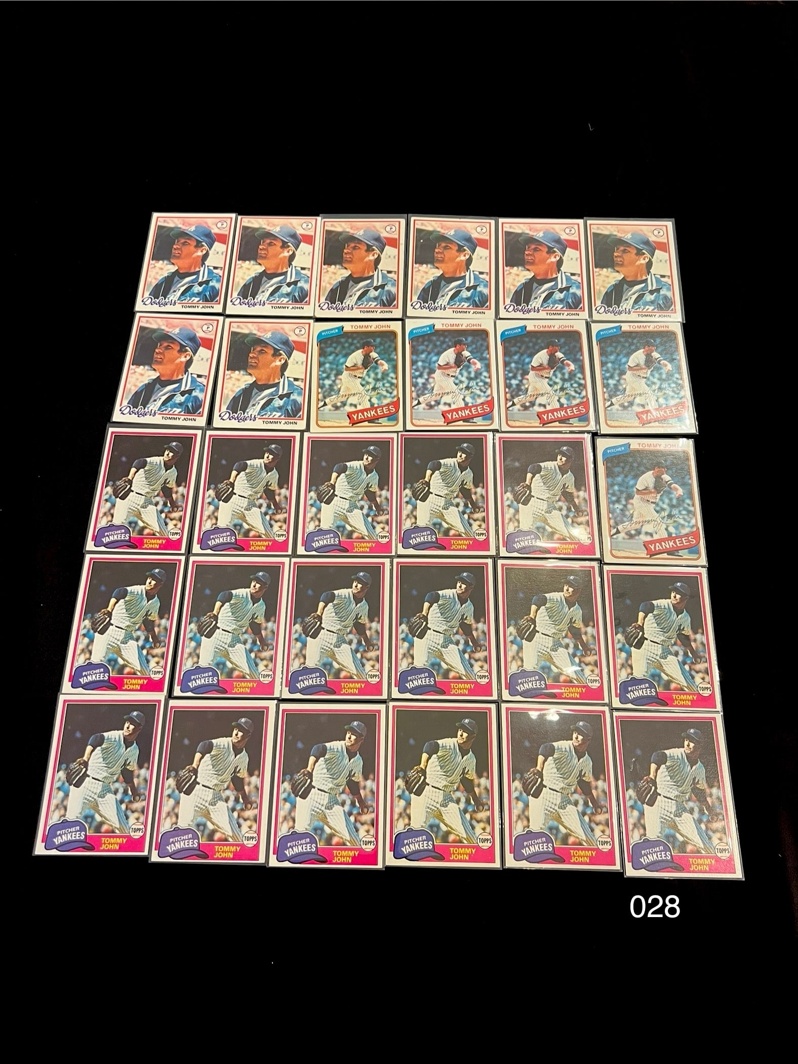 Tommy John Vintage Baseball Card Lot. New York Yankees Pitcher / 4 x All-Star (1 of 4)