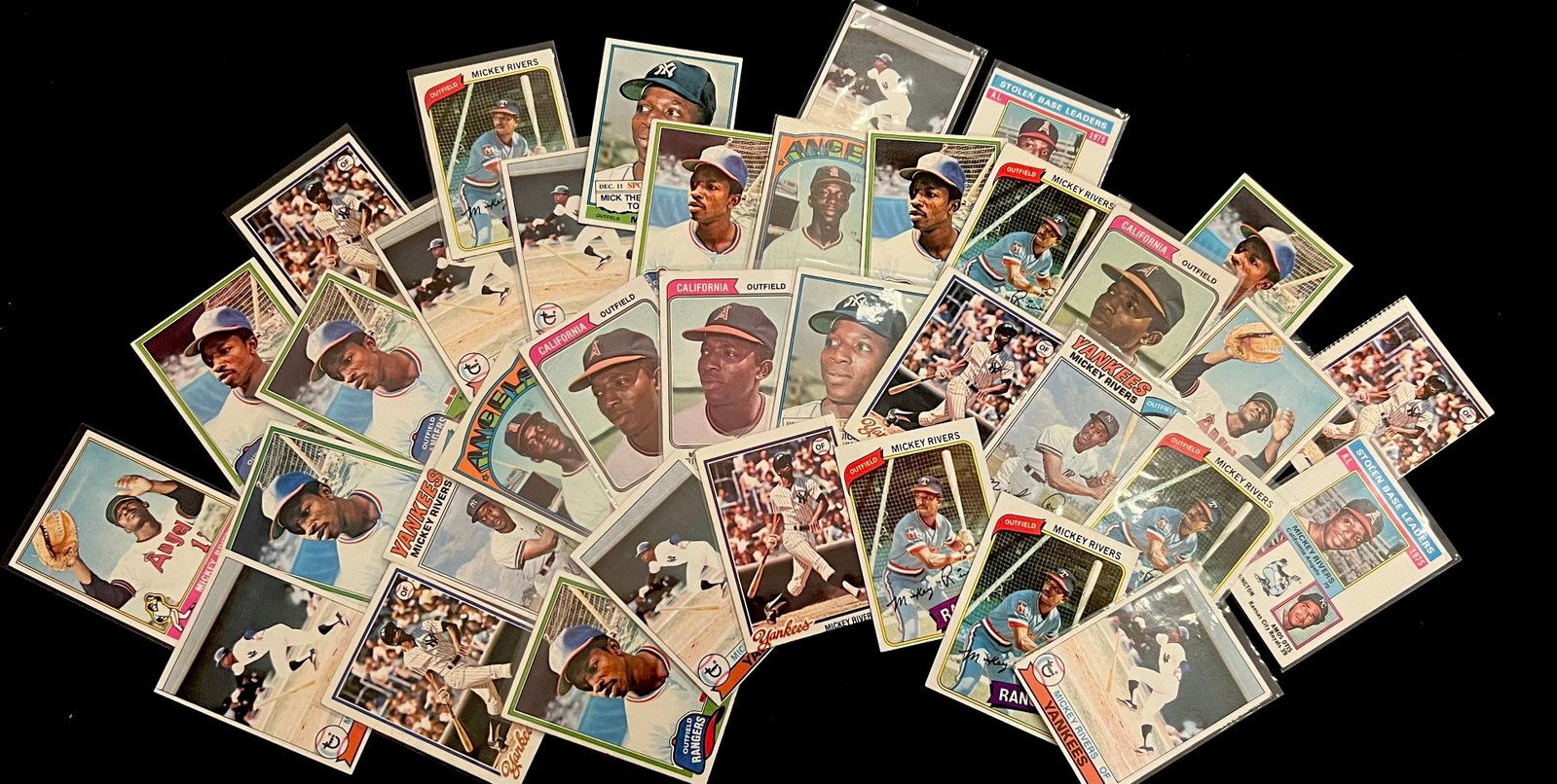 Mickey Rivers Vintage Baseball Card Lot. All-Star / 2 x World Series Champion / Yankees: Item: Mickey Rivers Vintage Baseball Card Lot. All-Star / 2 x World Series Champion / Yankees Please look at the pictures carefully to determine what you believe the condition of this collectible is. 