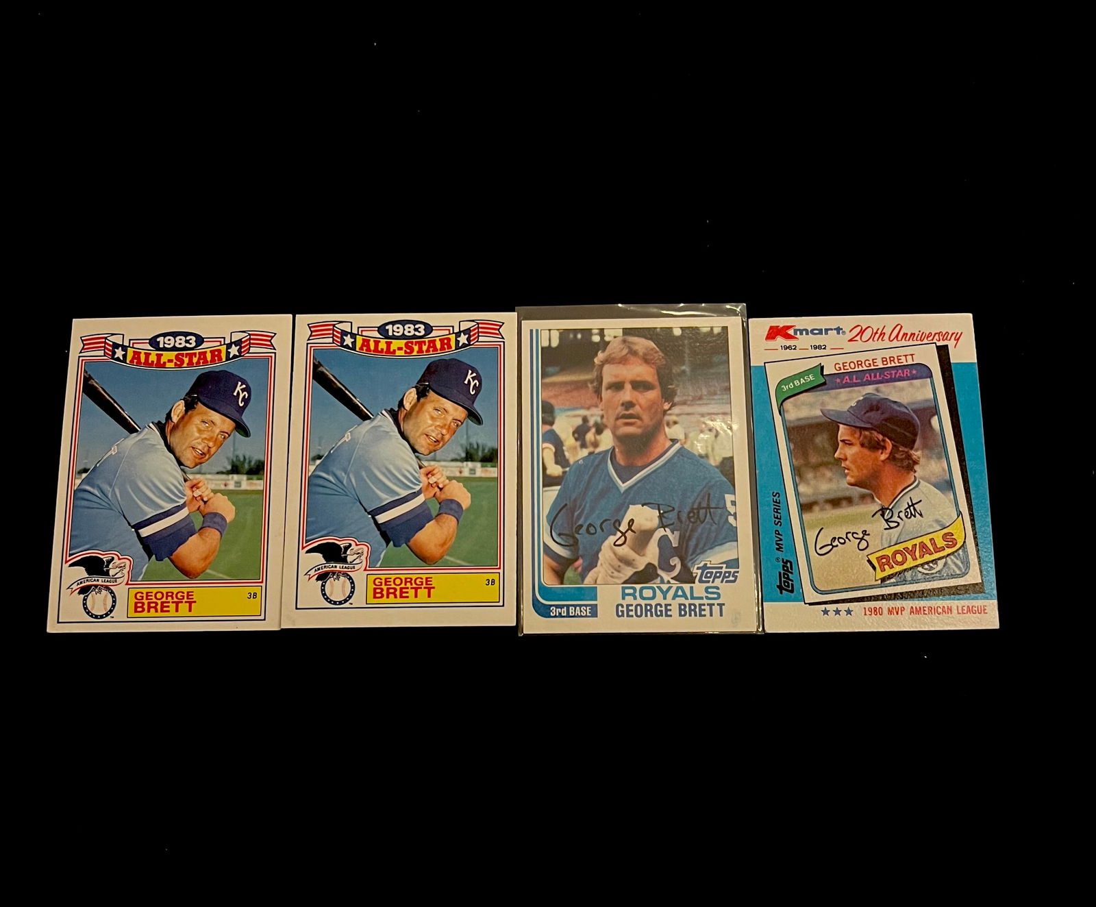 George Brett Vintage Baseball Card Lot. HOF / 13 x All-Star / MVP / World Series Champion Royals (1 of 3)