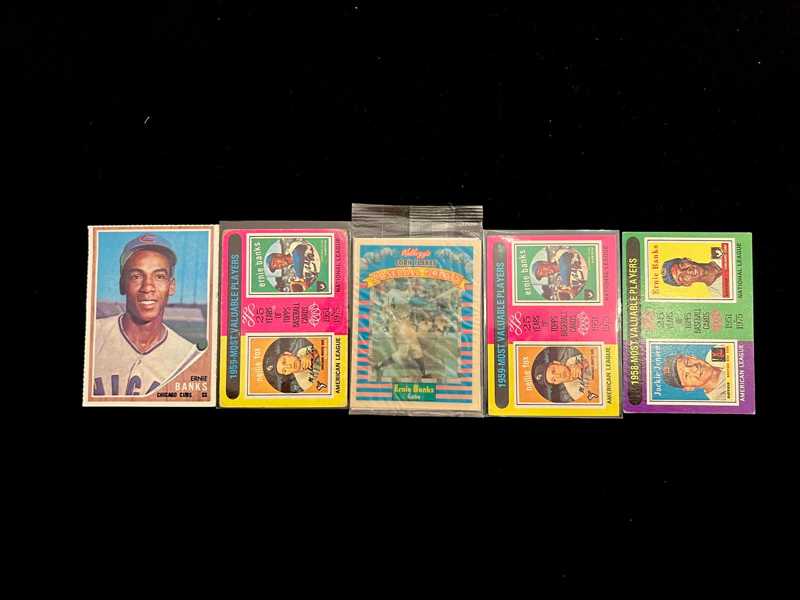 Ernie Banks Vintage Baseball Card Lot. HOF / 14 x All-Star / 2 x MVP / Chicago Cubs (1 of 3)