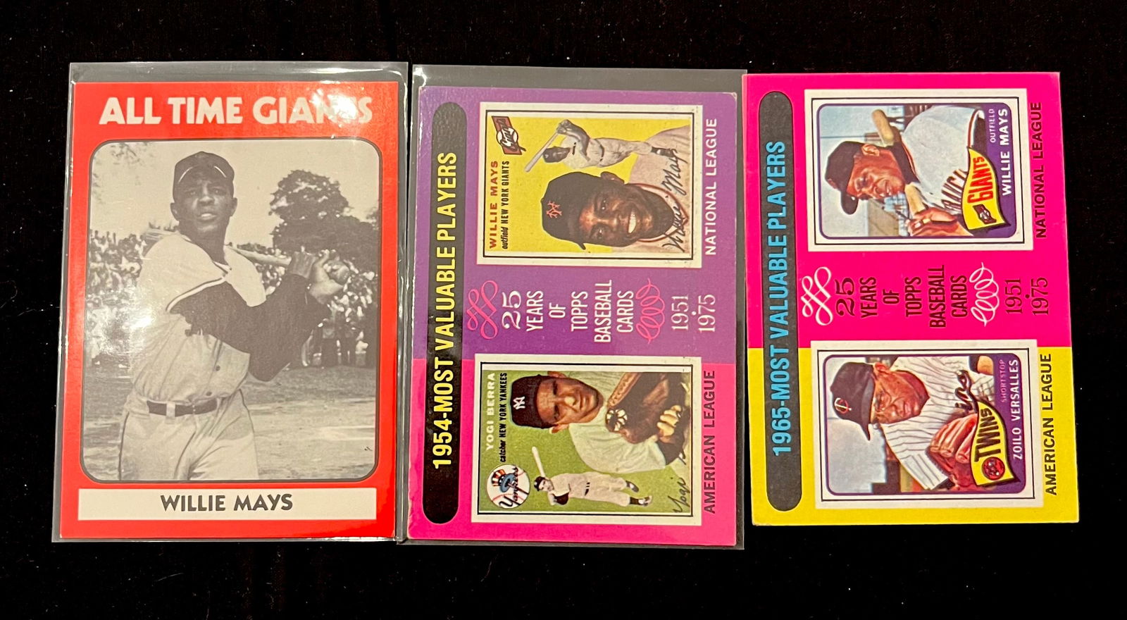 Willie Mays Vintage Baseball Card Lot. HOF / 24 x All-Star / 2 x MVP / Rookie of the Year / San (1 of 3)