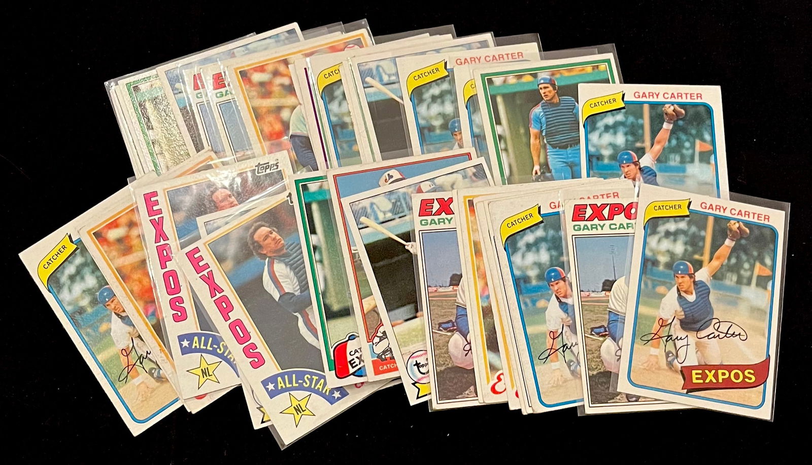 Gary Carter Vintage Baseball Card Lot. HOF / 11 x All-Star / World Series Champion / New York Mets (1 of 2)