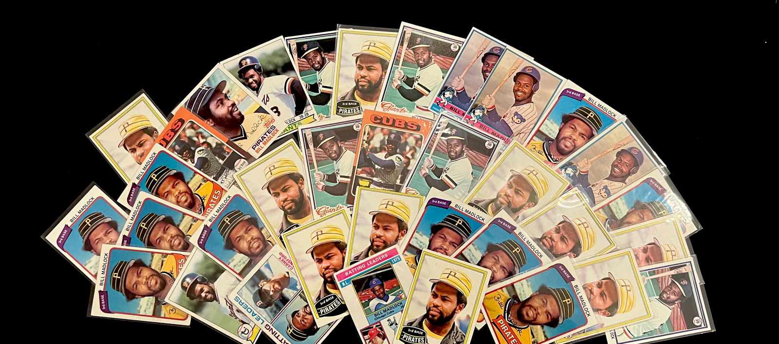 Bill Madlock Vintage Baseball Card Lot. 3 x All-Star / World Series Champion / 4 x Batting Champion (1 of 2)