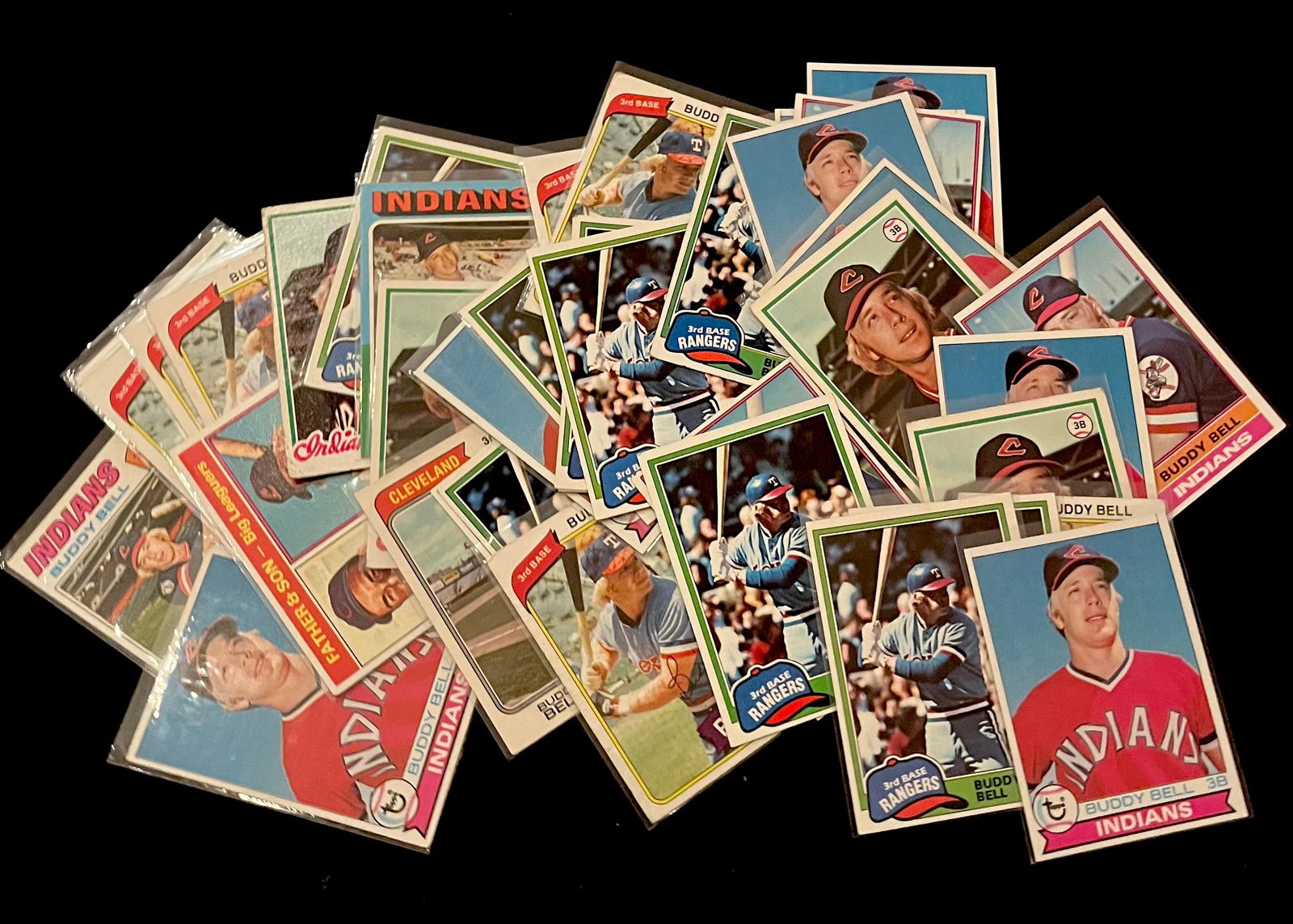 Buddy Bell Vintage Baseball Card Lot. 5 x All-Star / 6 x Gold Glove Slugger Award / Texas Rangers (1 of 2)