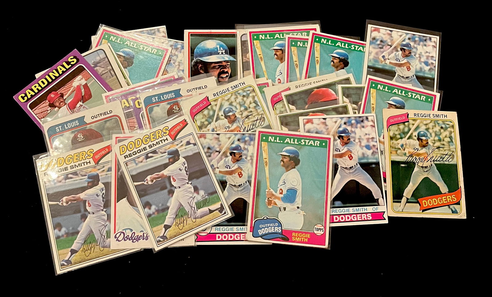 Reggie Smith Vintage Baseball Card Lot. 7 x All-Star / World Series Champion / Boston Red Sox HOF (1 of 2)