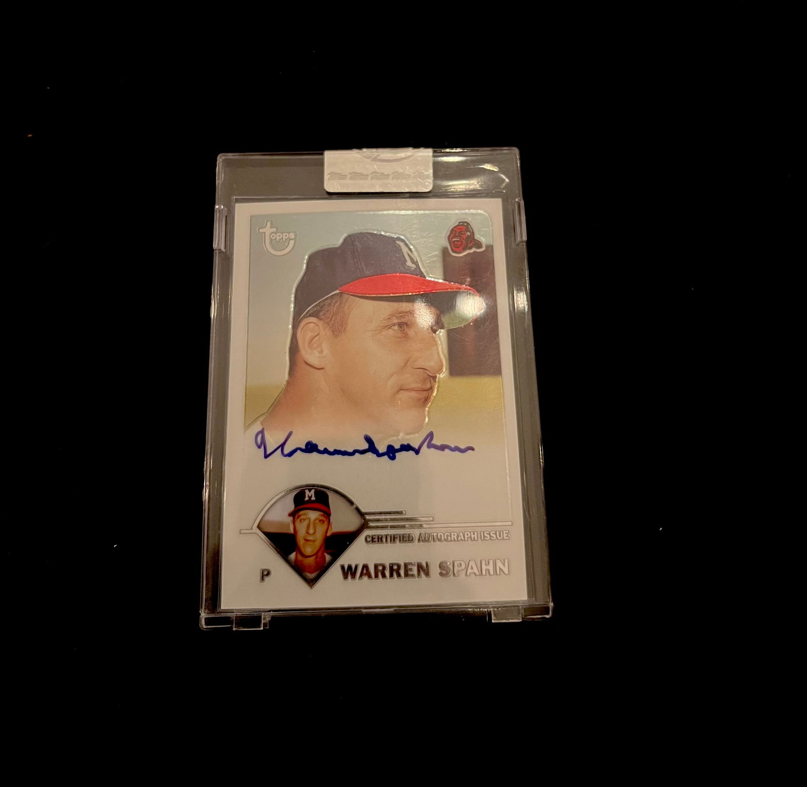 Warren Spahn Baseball Card Authentic Autograph Card. Sealed by Topps (1 of 3)