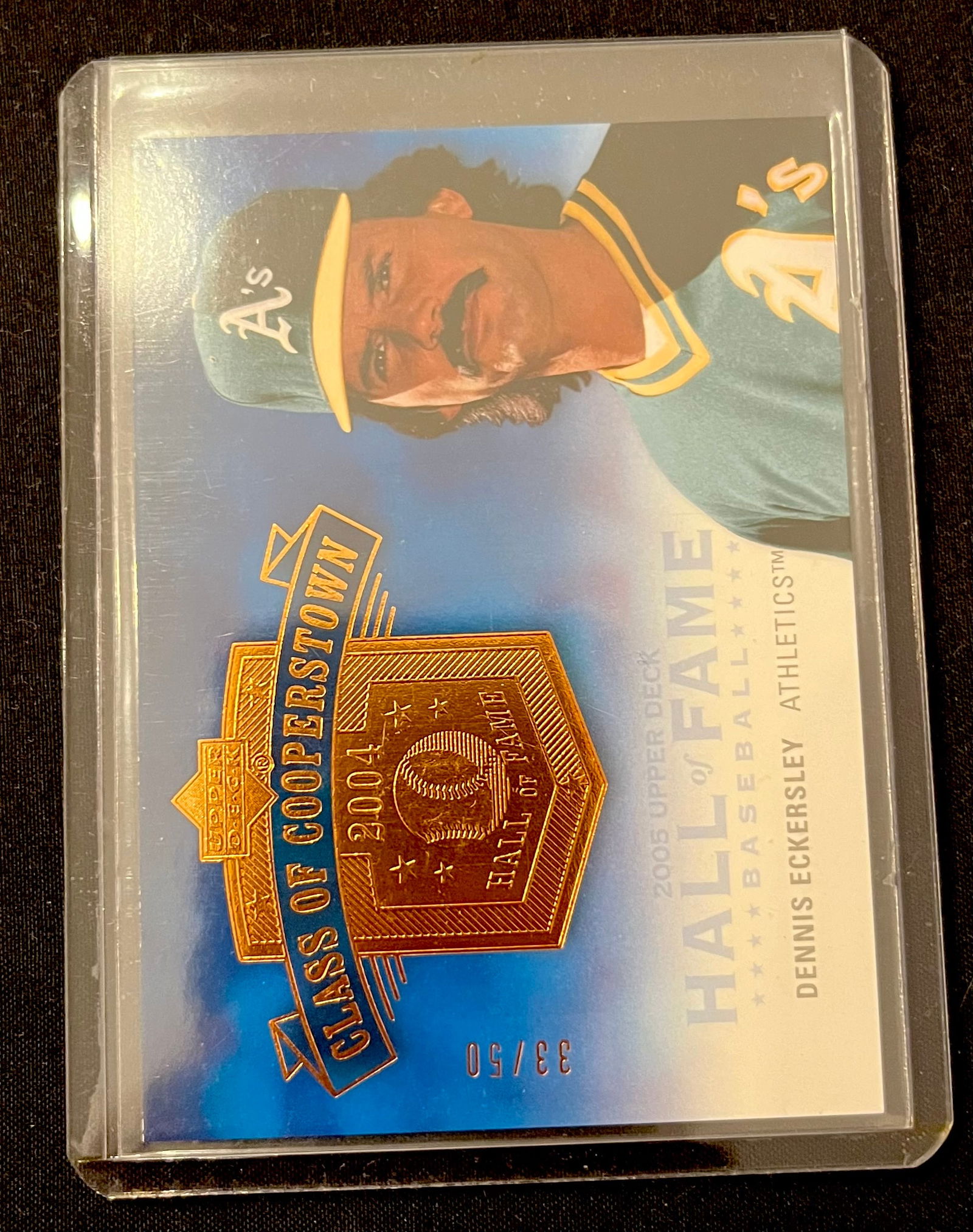 Dennis Eckersley Insert Card by Upper Deck. Short Print #'d 33/50 - Class of Cooperstown (1 of 3)