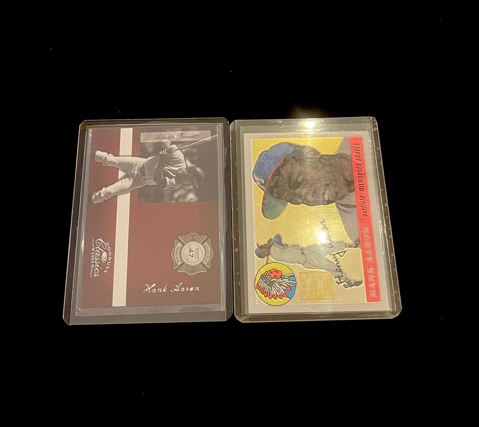 Hank Aaron (2) Insert Cards - Serial Numbered #'d /1000 - Short Print (1 of 3)