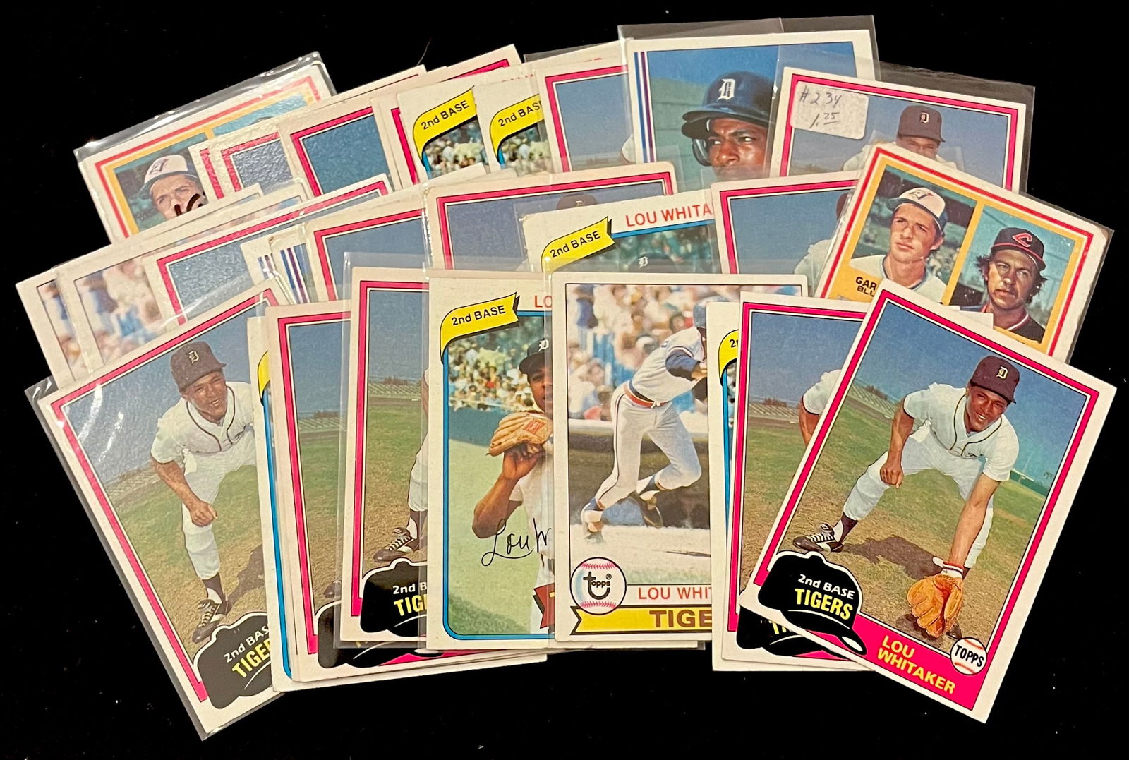 Lou Whitaker Vintage Baseball Card Lot: 5 x All-Star / World Series Champion / Rookie of the Year / (1 of 2)