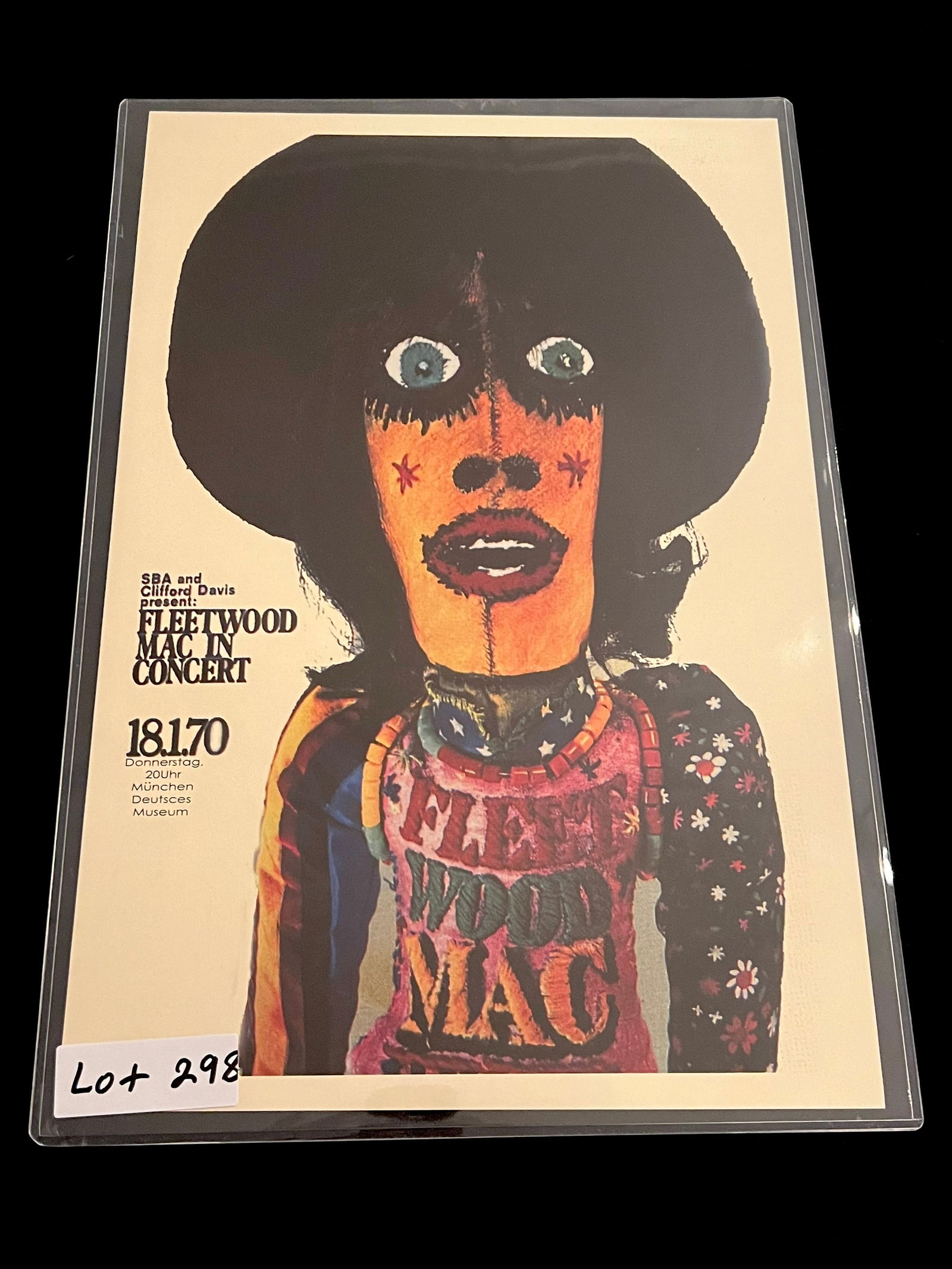 Fleetwood Mac Concert Poster January 18th, 1970 Gunther Kieser 70 Darien - Germany Donnerstag (1 of 1)