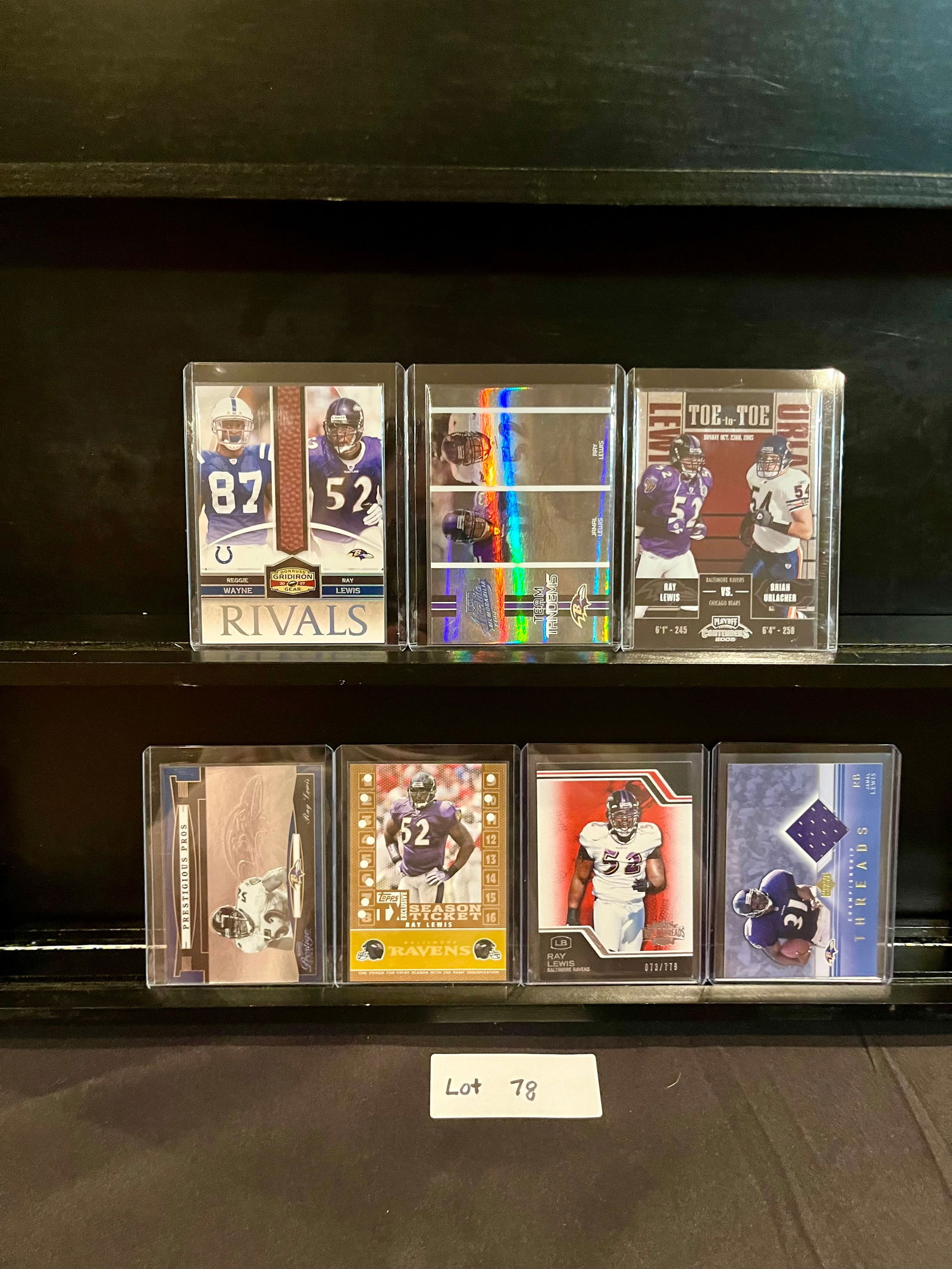 Ray Lewis (7) Football Insert Card and Short Print Lot - Serial Numbered (1 of 7)