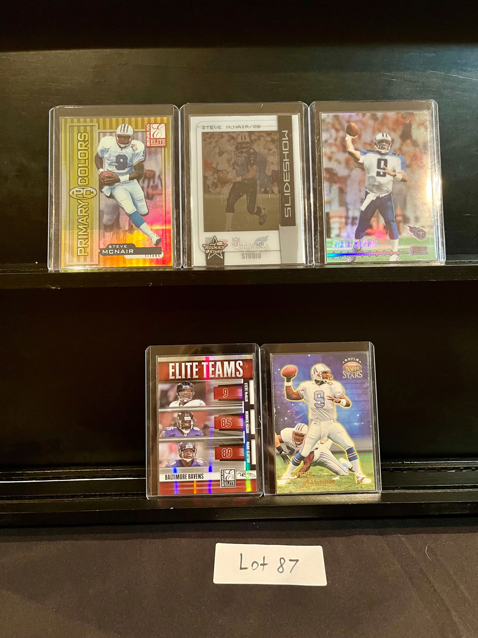 Steve McNair (5) Football Insert Card and Short Print Lot - Serial Numbered (1 of 6)