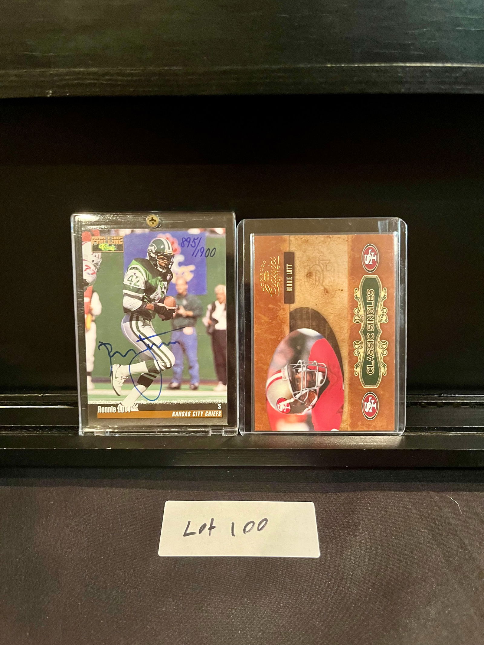 Ronnie Lott (2) Football Insert Card and Short Print Lot - Serial Numbered / Autograph (1 of 4)