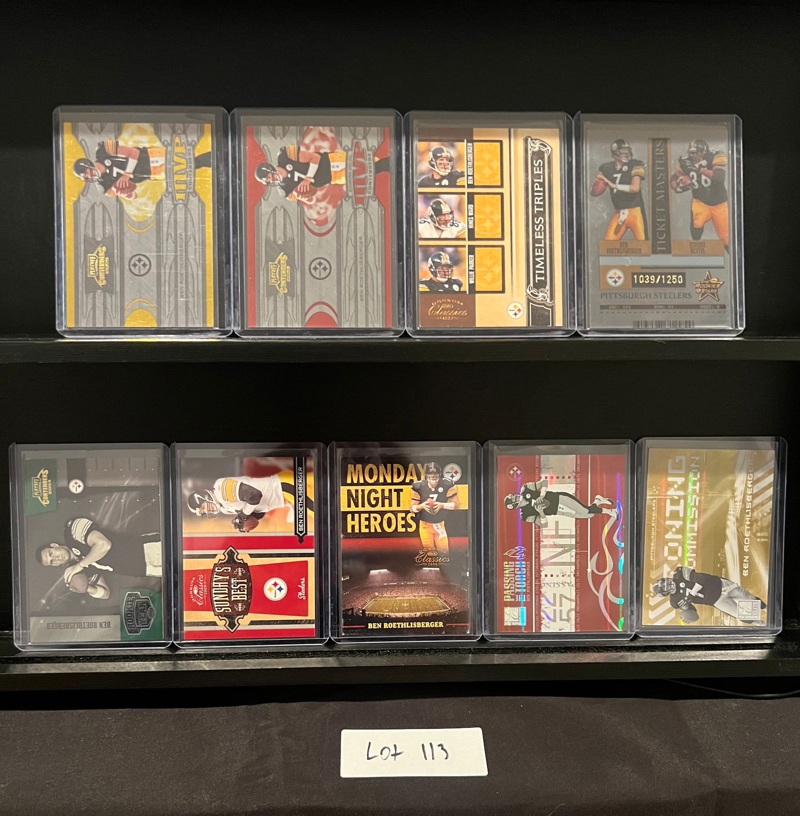 Ben Roethlisberger (9) Football Insert Cards and Short Print Lot - Serial Numbered (1 of 11)