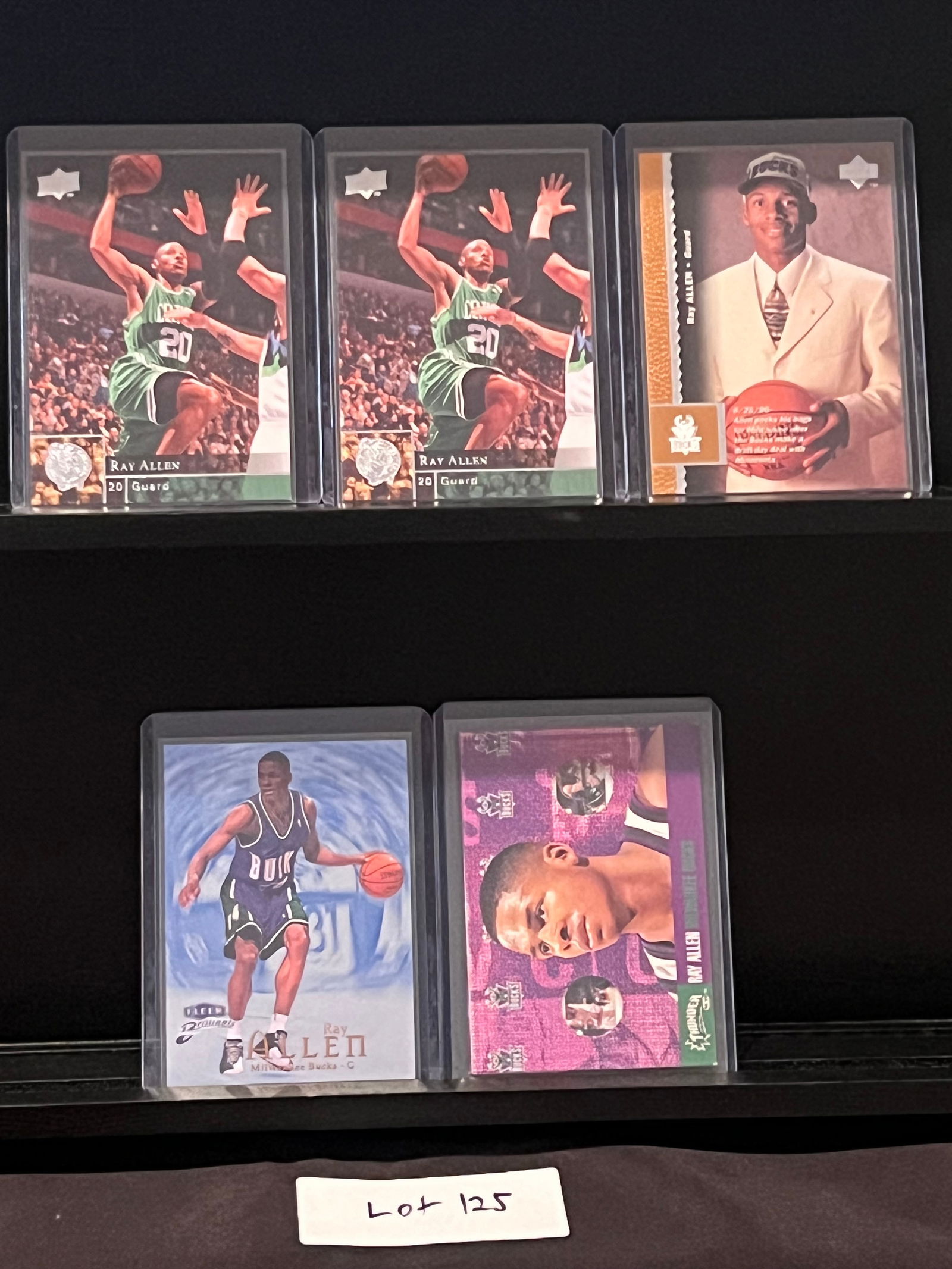 Ray Allen (5) Rookie Card Basketball Card Lot Including Inserts (1 of 2)