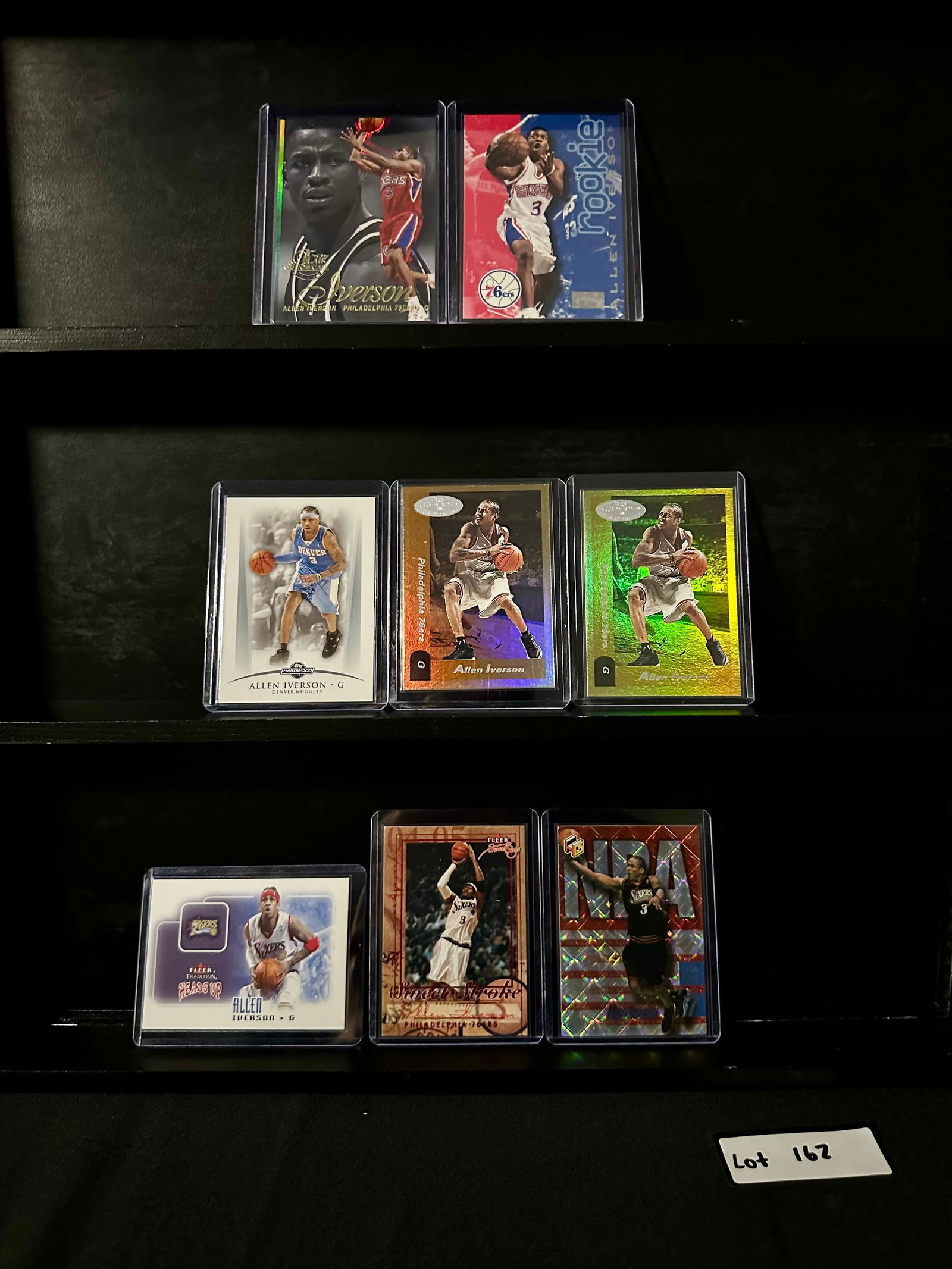 Allen Iverson (8) Rookie Card Basketball Card Lot Including Inserts (1 of 8)