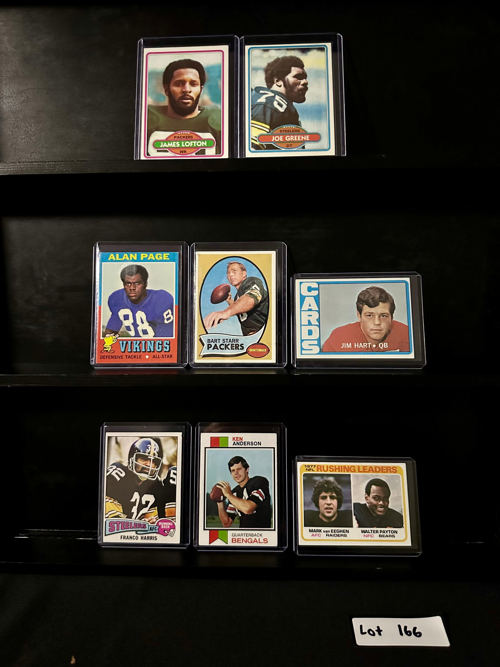 Vintage Football Card Lot of (8) Total Cards Including Bart Starr / Walter Payton / Franco Harris: Item: Vintage Football Card Lot of (8) Total Cards Including Bart Starr / Walter Payton / Franco Harris Please look at the pictures carefully to determine what you believe the condition of this collec