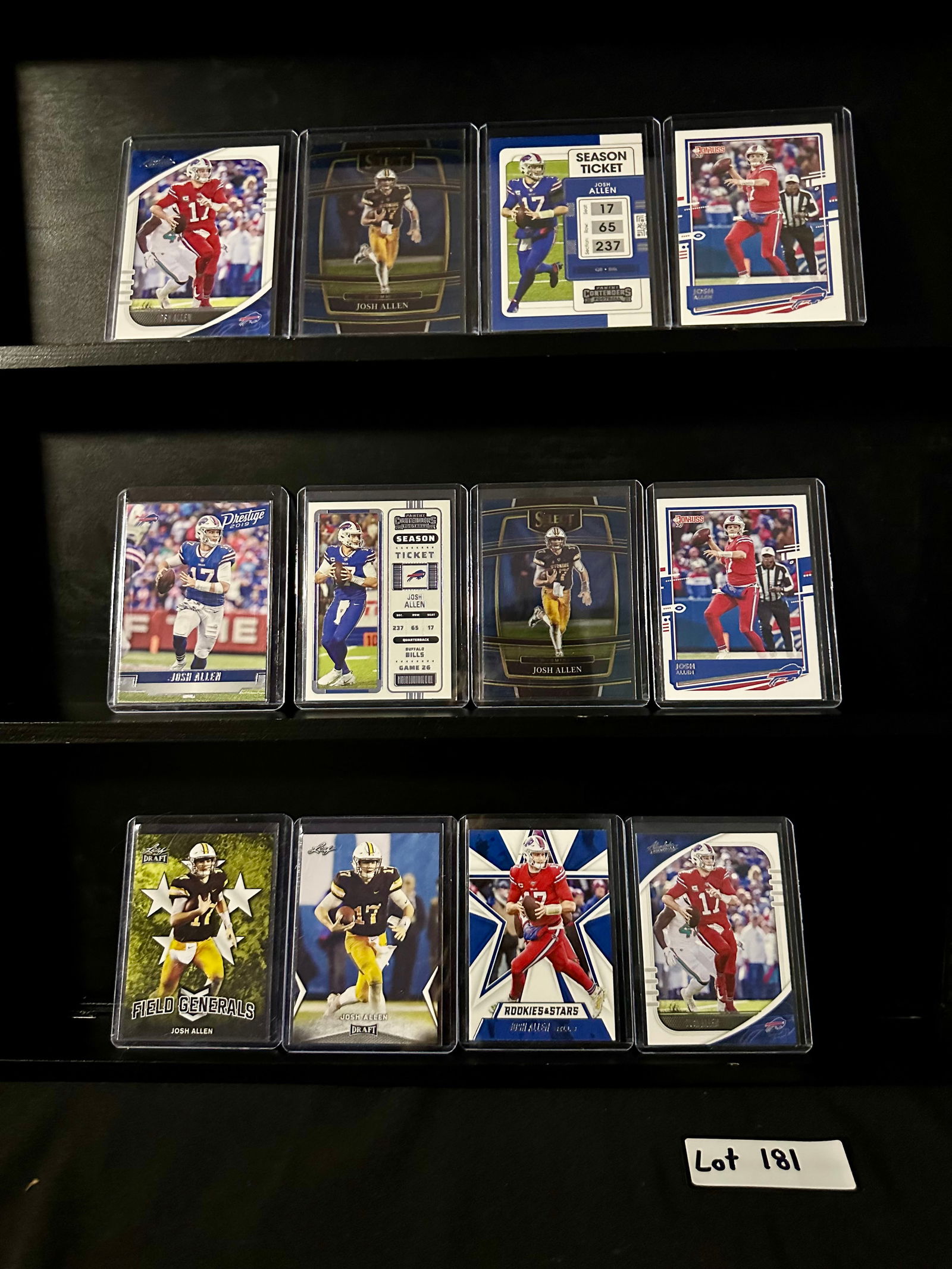 Josh Allen (12) Rookie Card Football Card Lot Including Inserts (1 of 6)