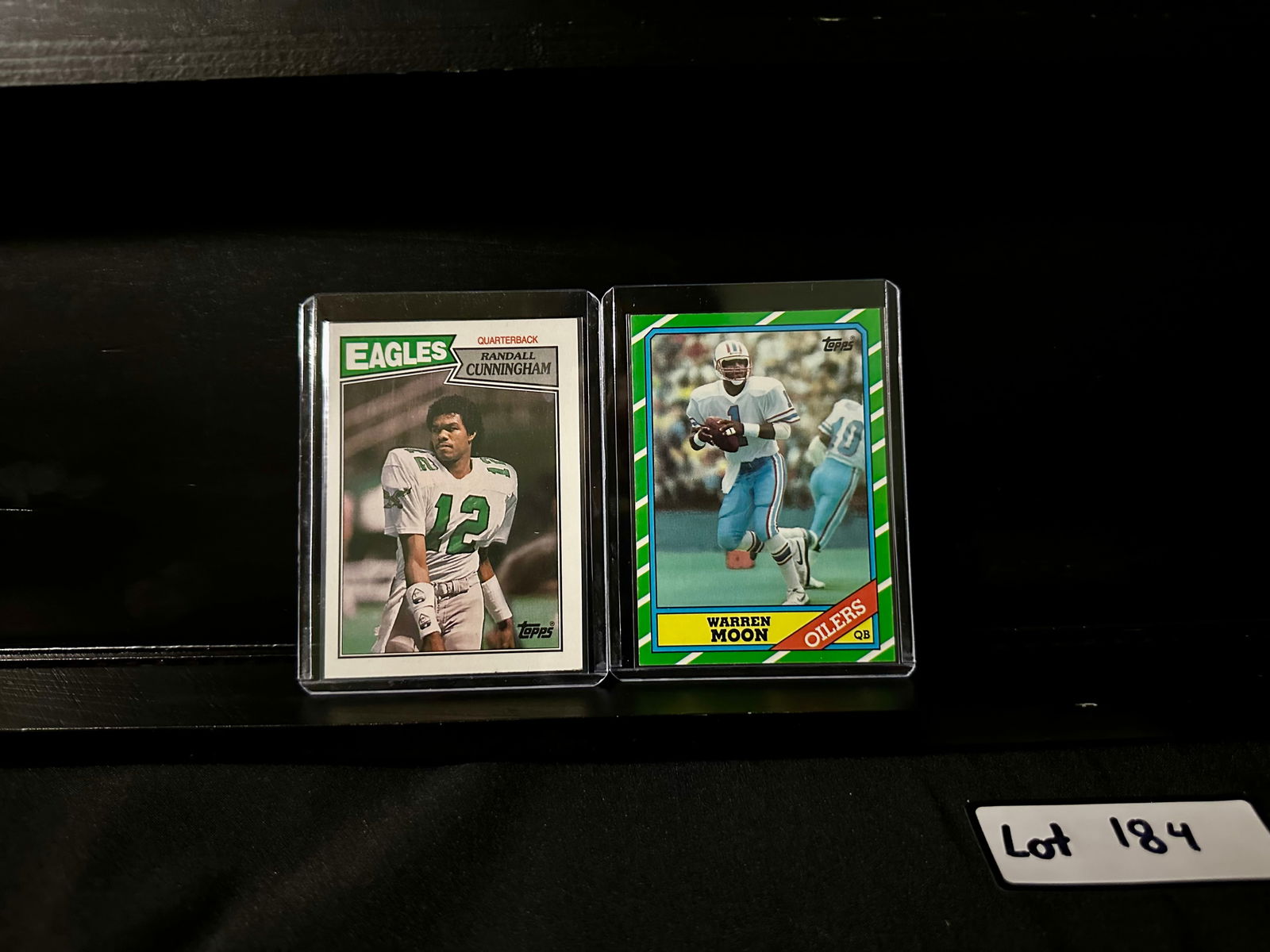 Randall Cunningham Rookie Card and Warren Moon 2nd Year Football Cards (1 of 2)