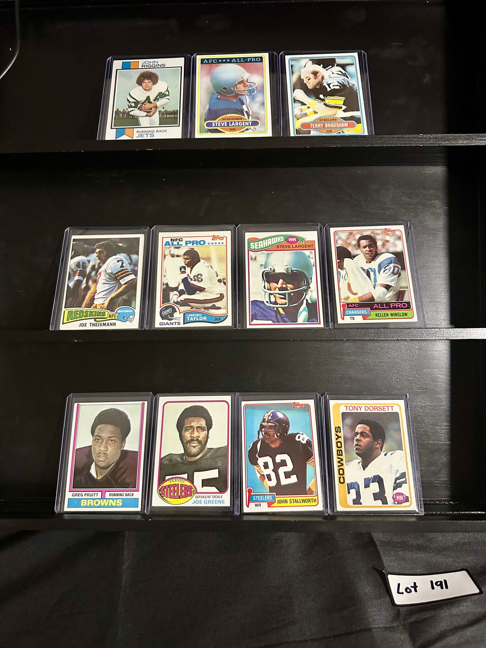 Vintage Football Card Lot of (11) Total Cards Including Lawrence Taylor Rookie / Joe Theismann / (1 of 6)