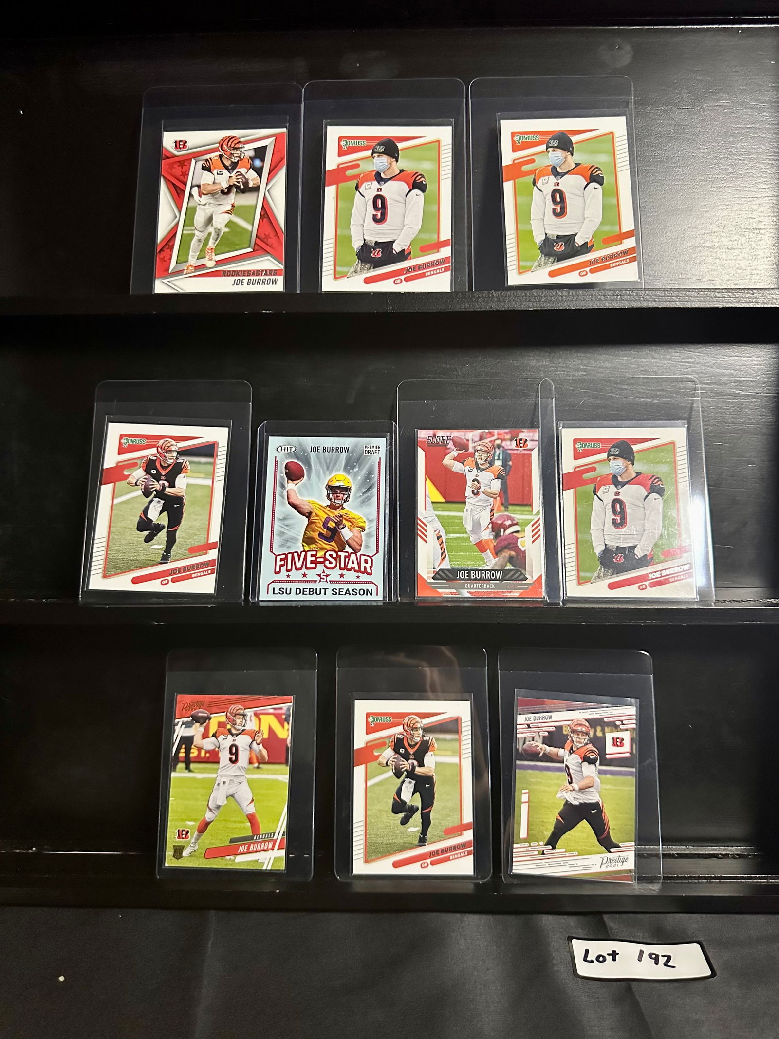 Joe Burrow (10) Rookie Card Football Card Lot Including Inserts (1 of 6)
