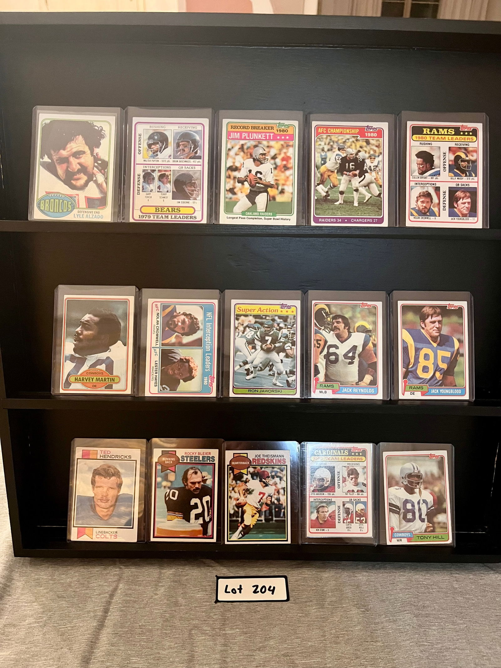 Vintage Football Card Lot of (15) Total Cards Including Jim Plunkett / Lyle Alzado / Walter Payton (1 of 2)