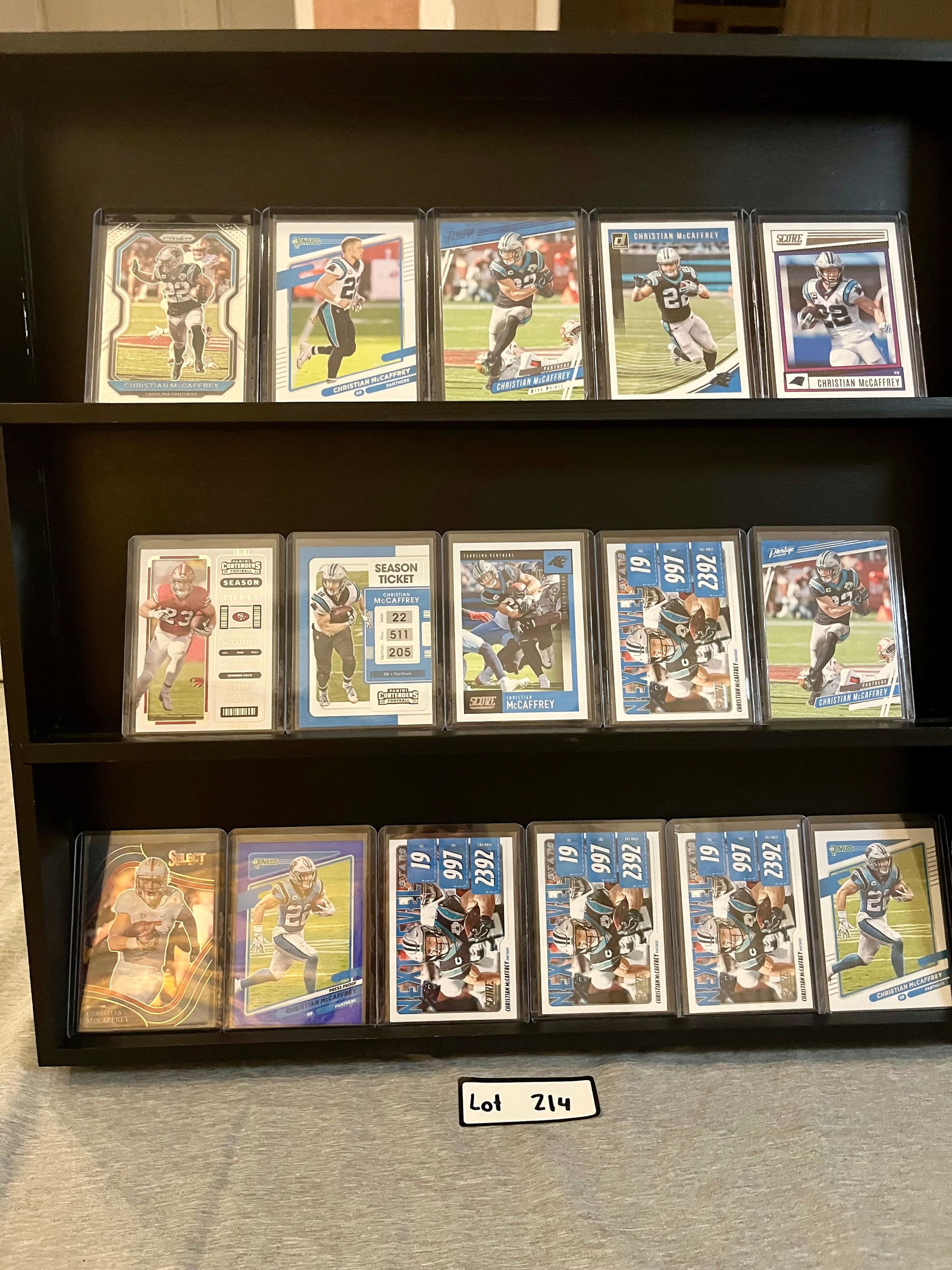 Christian McCaffrey (16) Football Card Lot (1 of 2)