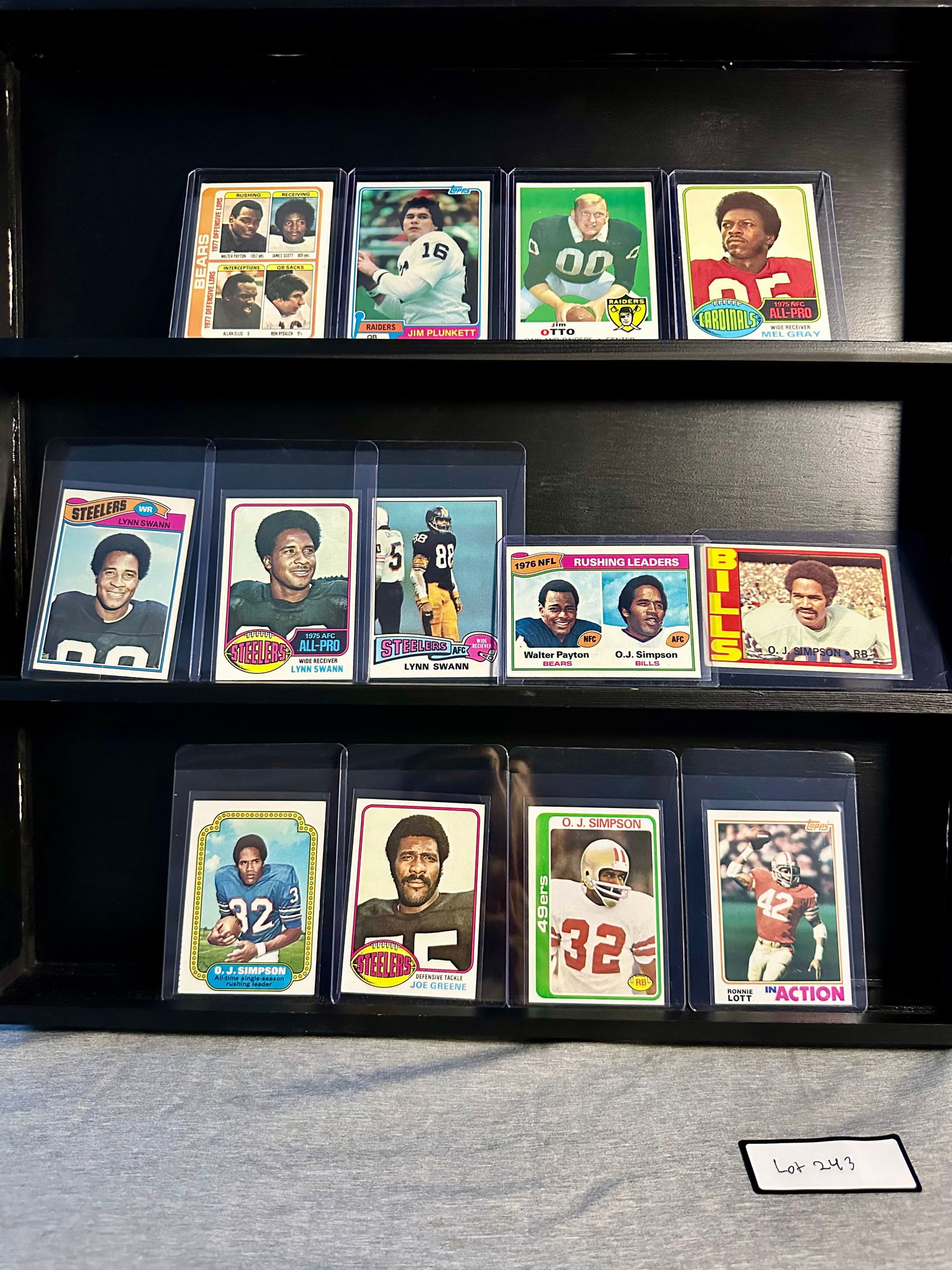 Vintage Football Card Lot of (13) Total Cards Including Jim Plunkett / Jim Otto / OJ Simpson (1 of 2)