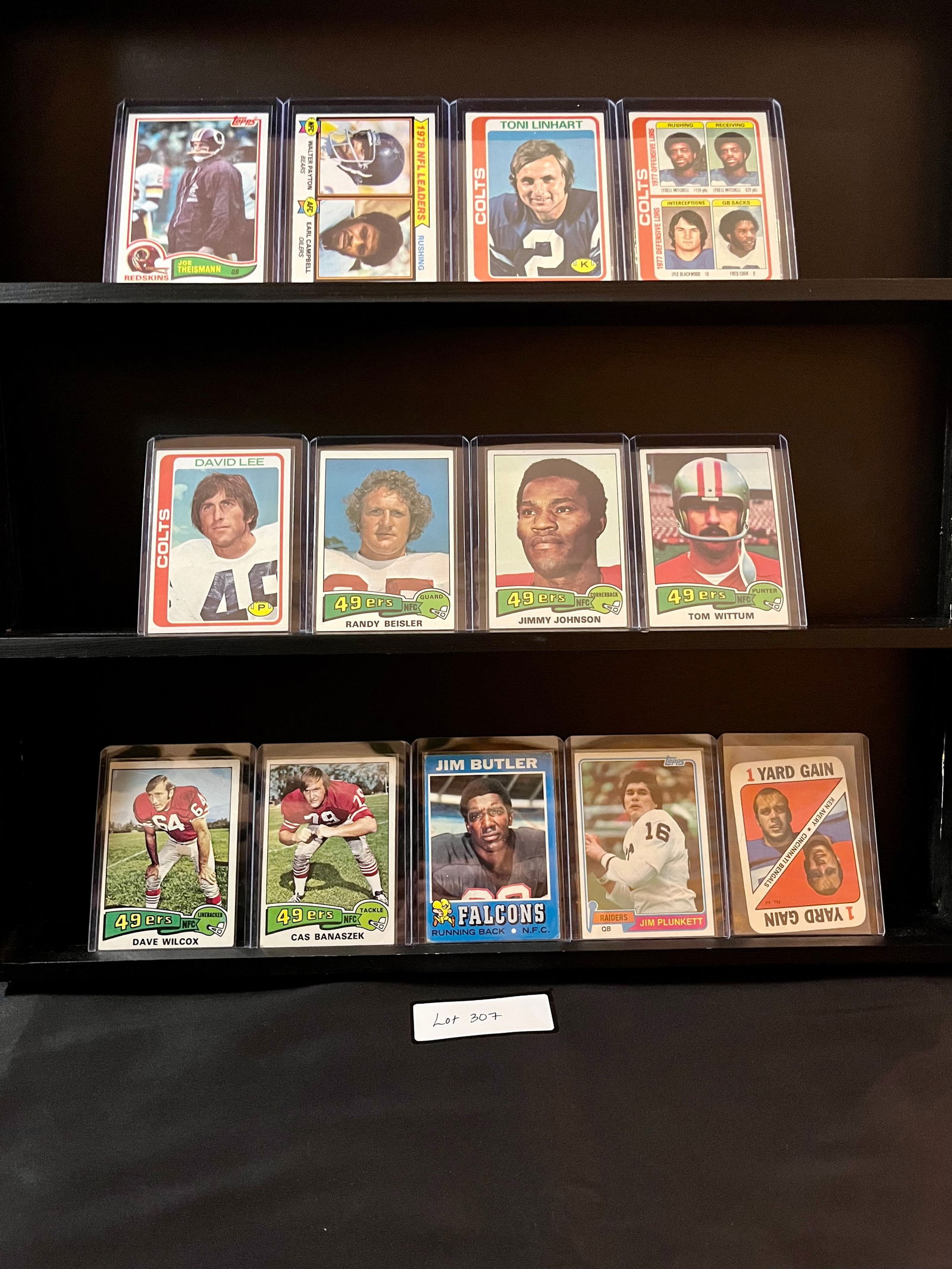 Vintage Football Card Lot of (13) Total Cards - Joe Theismann / Walter Payton / Jim Plunkett (1 of 2)