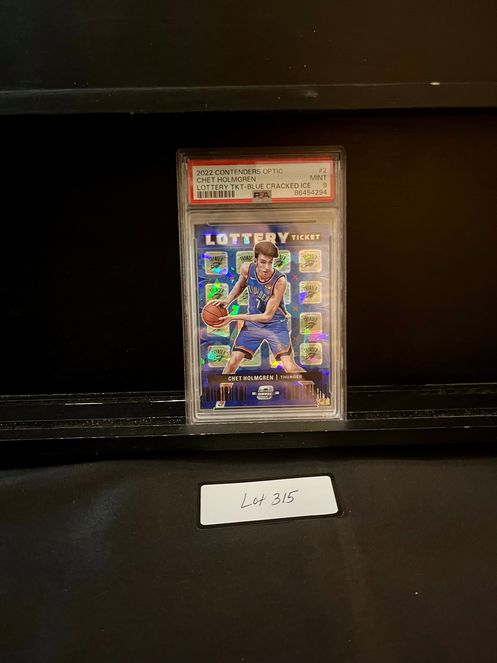 Chet Holmgren 2022 Contenders Optic Lottery Ticket Blue Cracked Ice Graded PSA 9 Mint: Item: Chet Holmgren 2022 Contenders Optic Lottery Ticket Blue Cracked Ice Graded PSA 9 Mint Please look at the pictures carefully to determine what you believe the condition of this collectible is. We