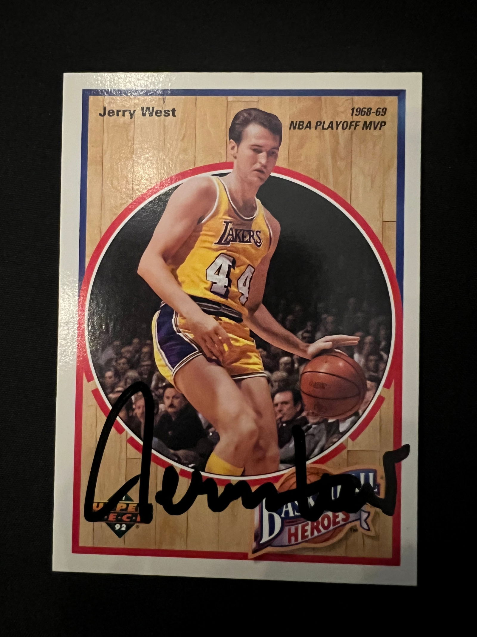 Jerry West 1991-92 Upper Deck Basketball Heroes Autographed Card (1 of 2)