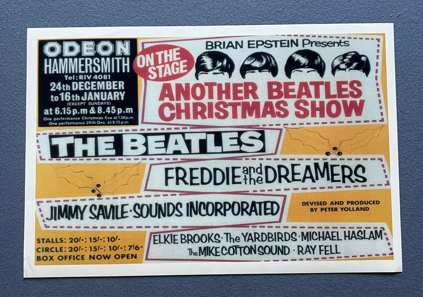The Beatles - Christmas Show Odeon Hammersmith London England 1963 Mini Poster 12" x 18" (1 of 1)