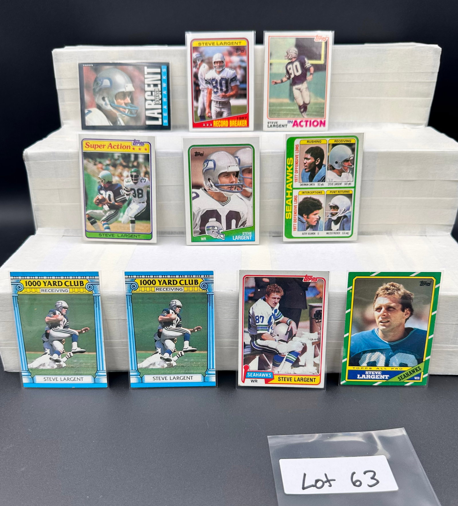 Steve Largent Vintage Football Card Lot (10) Card Total: Item: Steve Largent Vintage Football Card Lot (10) Card Total Please look at the pictures carefully to determine what you believe the condition of this collectible is. We are not professional authenti