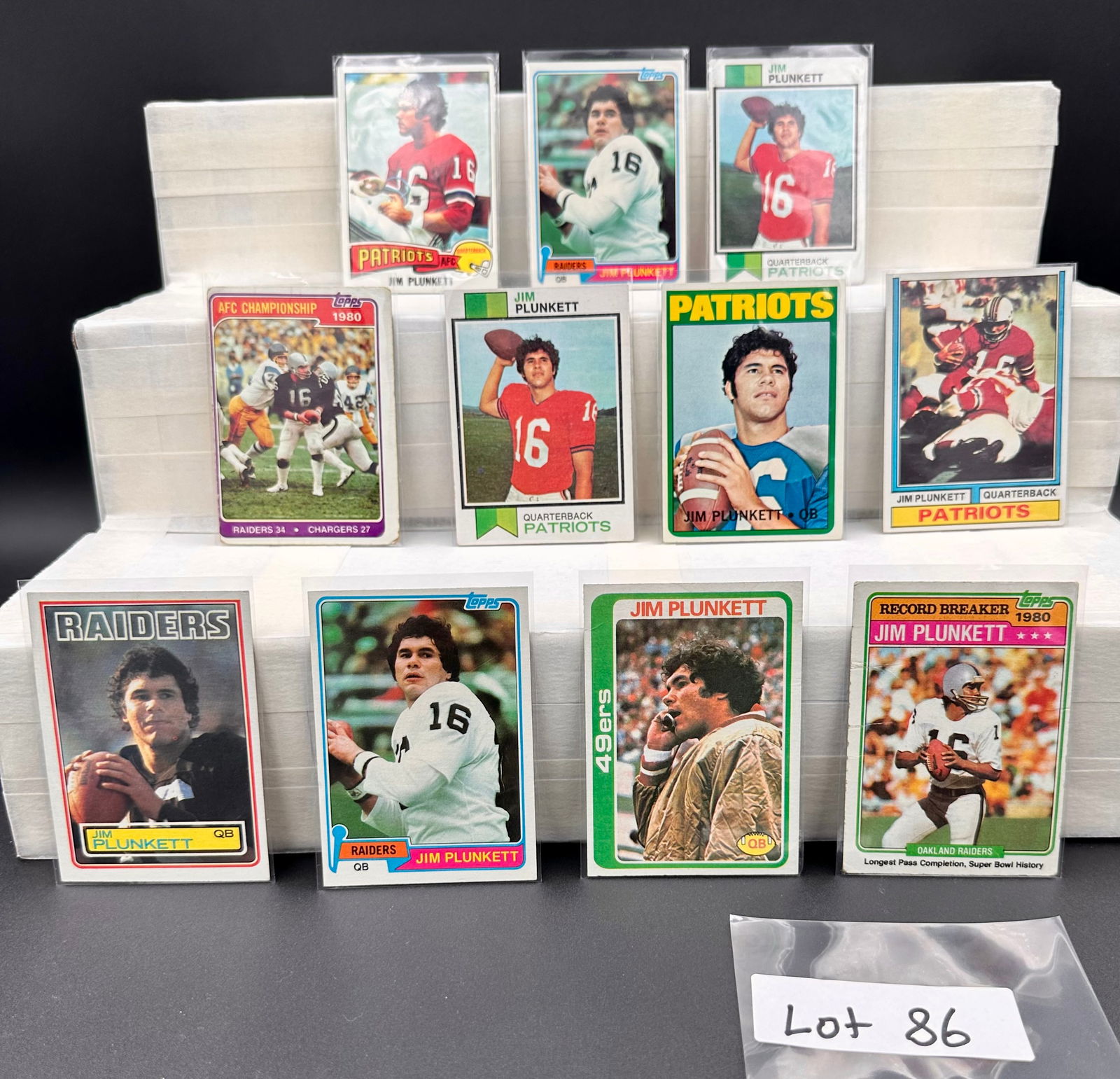 Jim Plunkett Vintage Football Card Lot (11) Card Total - Rookie Card Included (1 of 9)