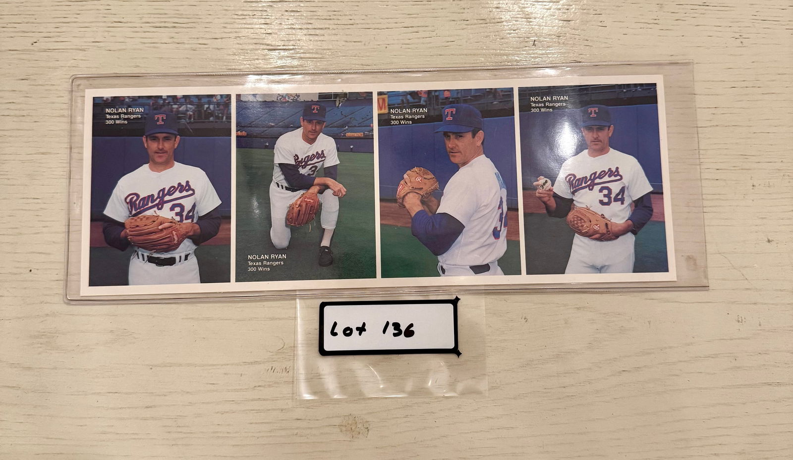 Nolan Ryan (4) Card Un-Cut Sheet from Mothers Cookies (1 of 2)