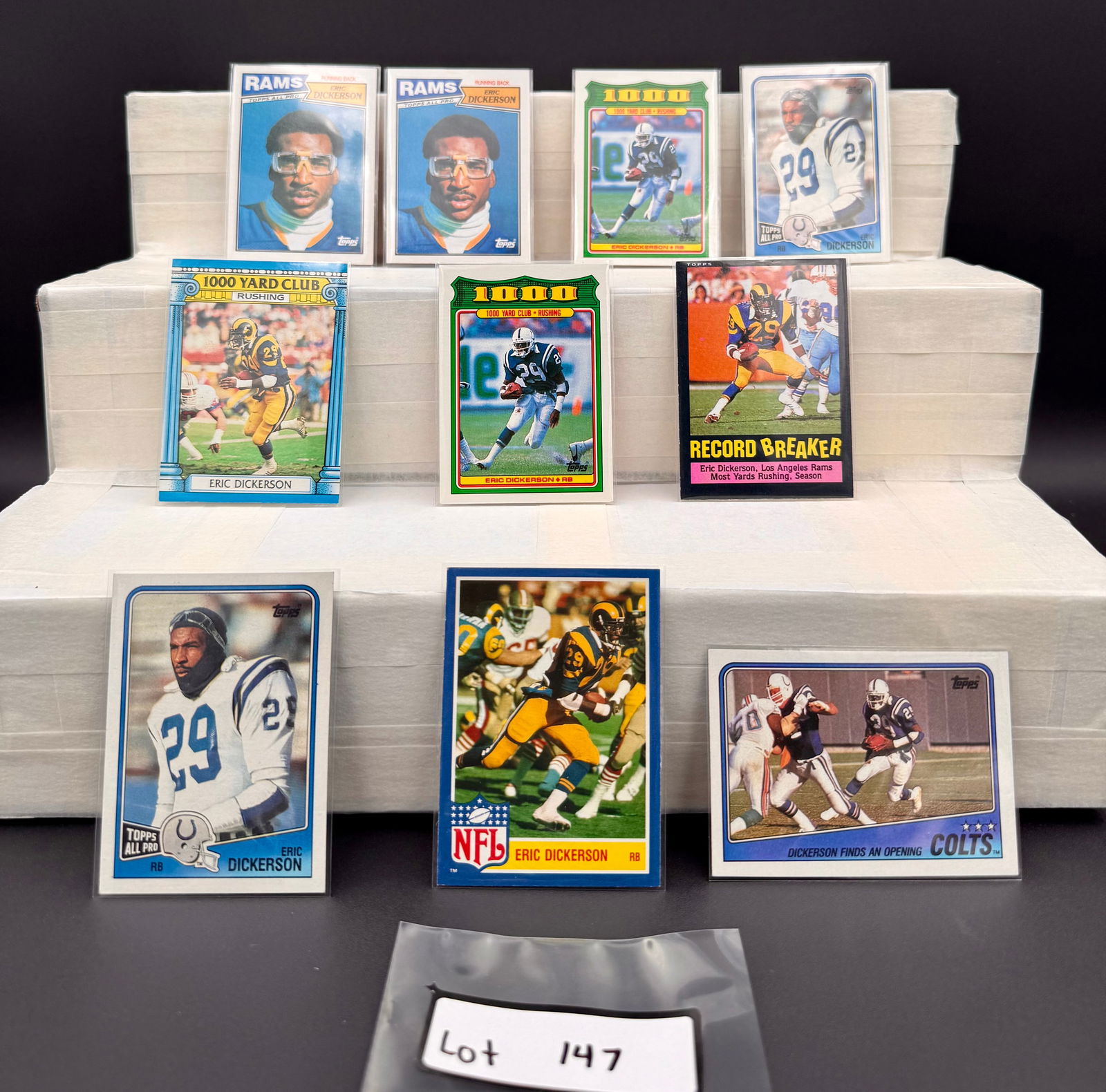Eric Dickerson Vintage Football Card Lot (10) Card Total (1 of 5)