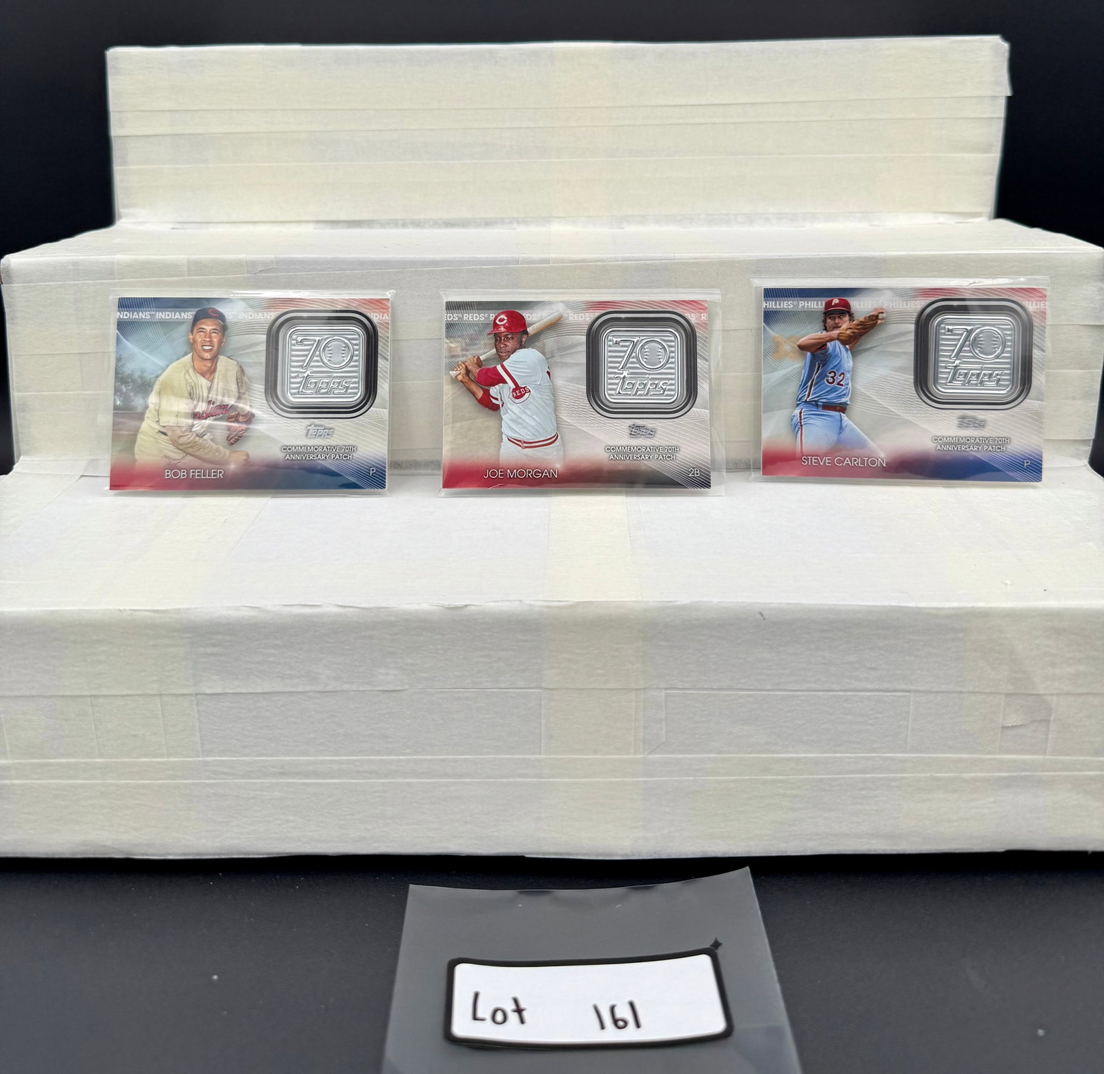 HOF Insert Lot Celebrating Topps 70 Year Anniversary (3) Card Total - Joe Morgan, Steve Carlton, Bob: Item: HOF Insert Lot Celebrating Topps 70 Year Anniversary (3) Card Total - Joe Morgan, Steve Carlton, Bob Feller Please look at the pictures carefully to determine what you believe the condition of t