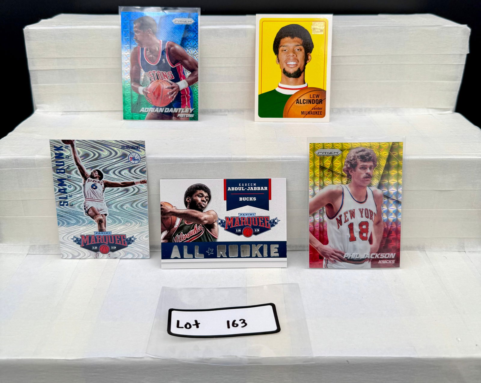 HOF Insert Lot of Basketball Inserts - Lew Alcindor, Phil Jackson, Julius Erving - Prizm (1 of 3)
