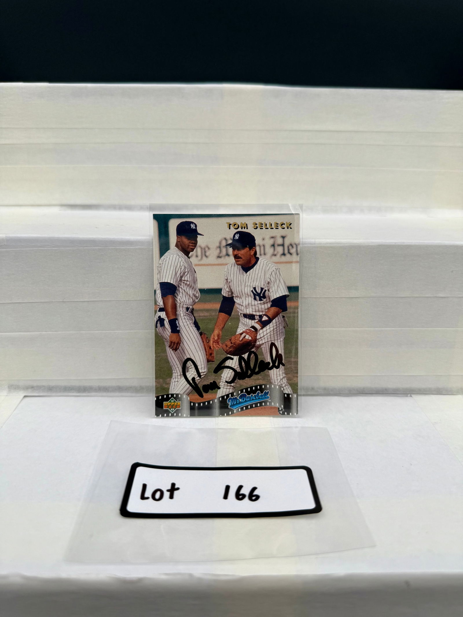 Tom Selleck Autographed Upper Deck Short Print Card with Frank Thomas from Mr. Baseball (1 of 2)