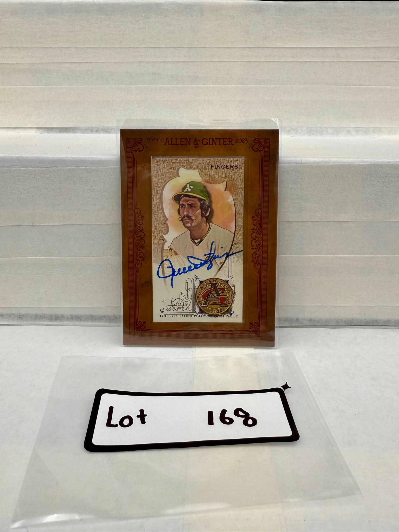 Rollie Fingers Autographed Baseball Card Topps Allen & Ginter (1 of 2)