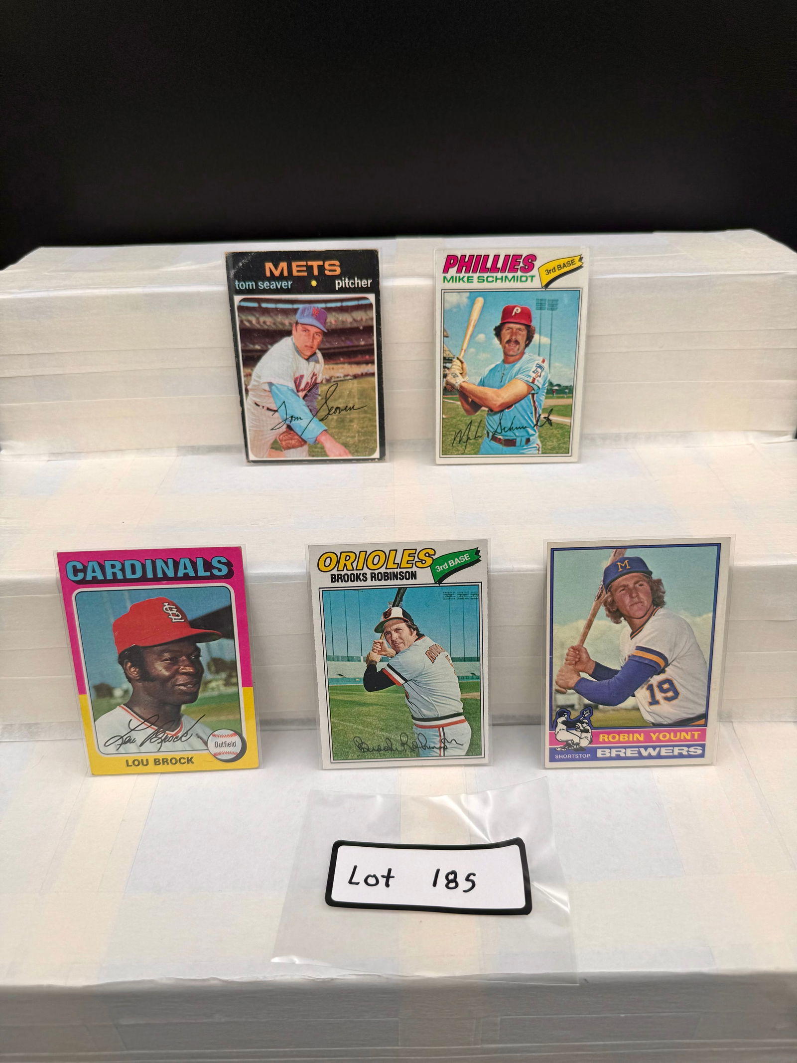 Vintage Baseball Card Lot (5) Card Total Including Lou Brock, Robin Yount, Brooks Robinson (1 of 3)