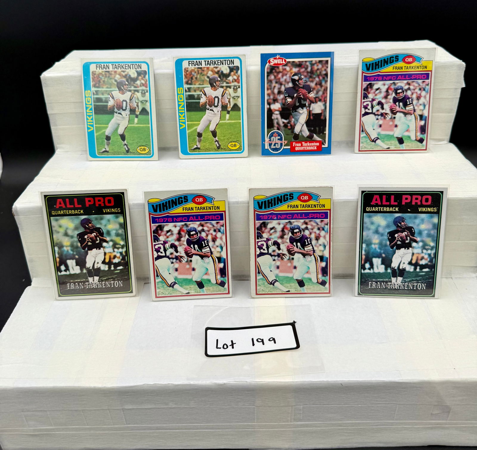 Fran Tarkenton Vintage Football Card Lot (8) Card Total (1 of 3)