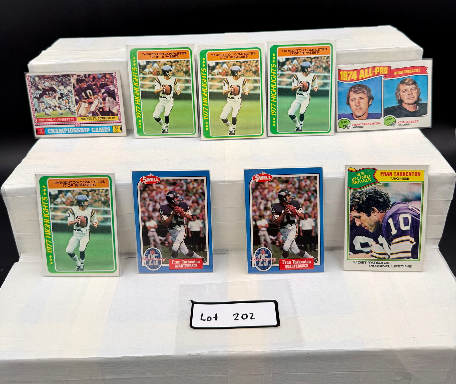 Fran Tarkenton Vintage Football Card Lot (9) Card Total (1 of 3)