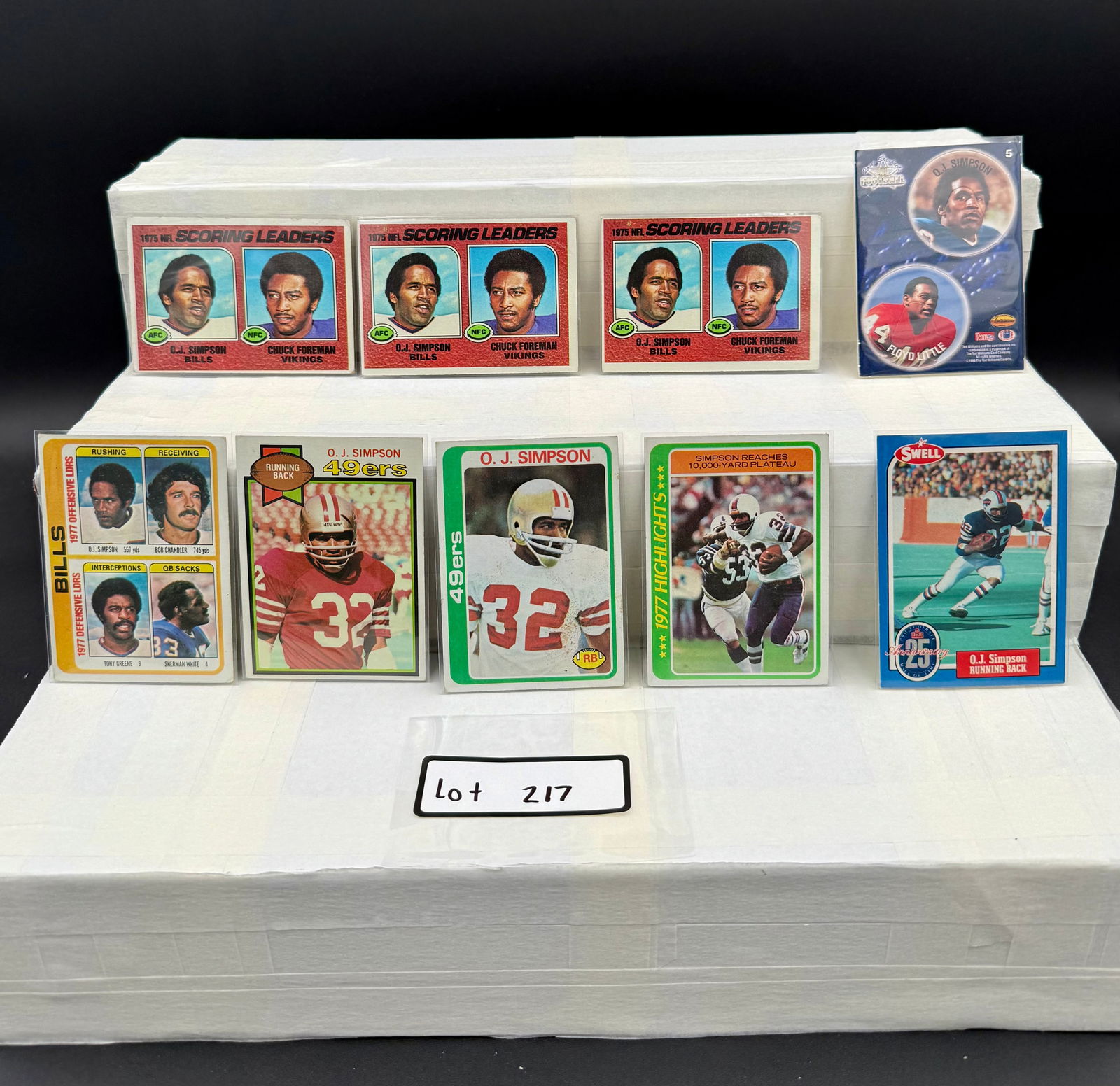 O.J. Simpson Vintage Football Card Lot (9) Card Total: Item: O.J. Simpson Vintage Football Card Lot (9) Card Total Please look at the pictures carefully to determine what you believe the condition of this collectible is. We are not professional authentica