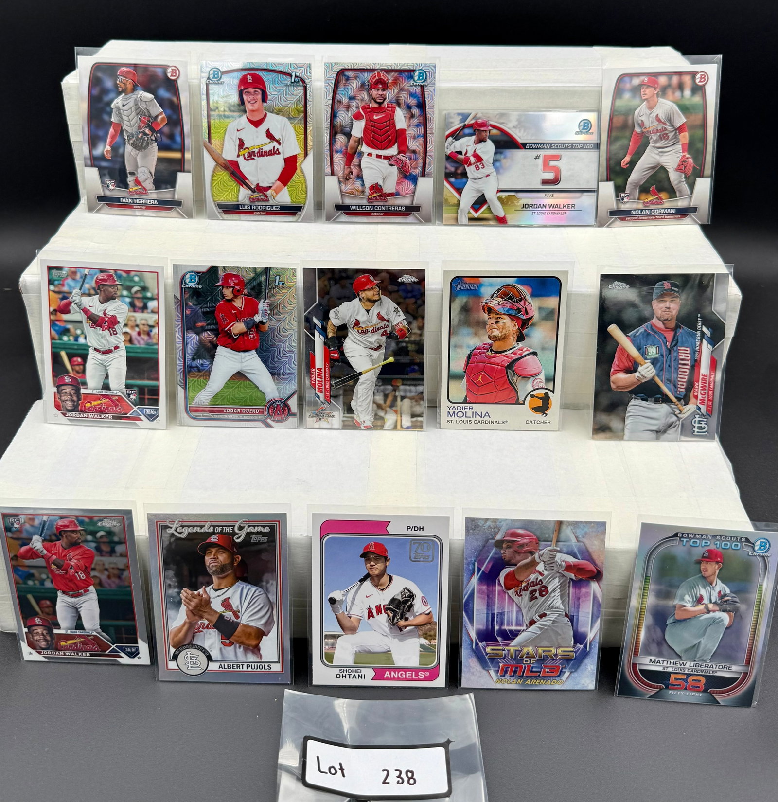 Modern Baseball Card Lot (15) Cards Total - Including Shohei Ohtani, Albert Pujols, Rookies, Inserts: Item: Modern Baseball Card Lot (15) Cards Total - Including Shohei Ohtani, Albert Pujols, Rookies, Inserts Please look at the pictures carefully to determine what you believe the condition of this col