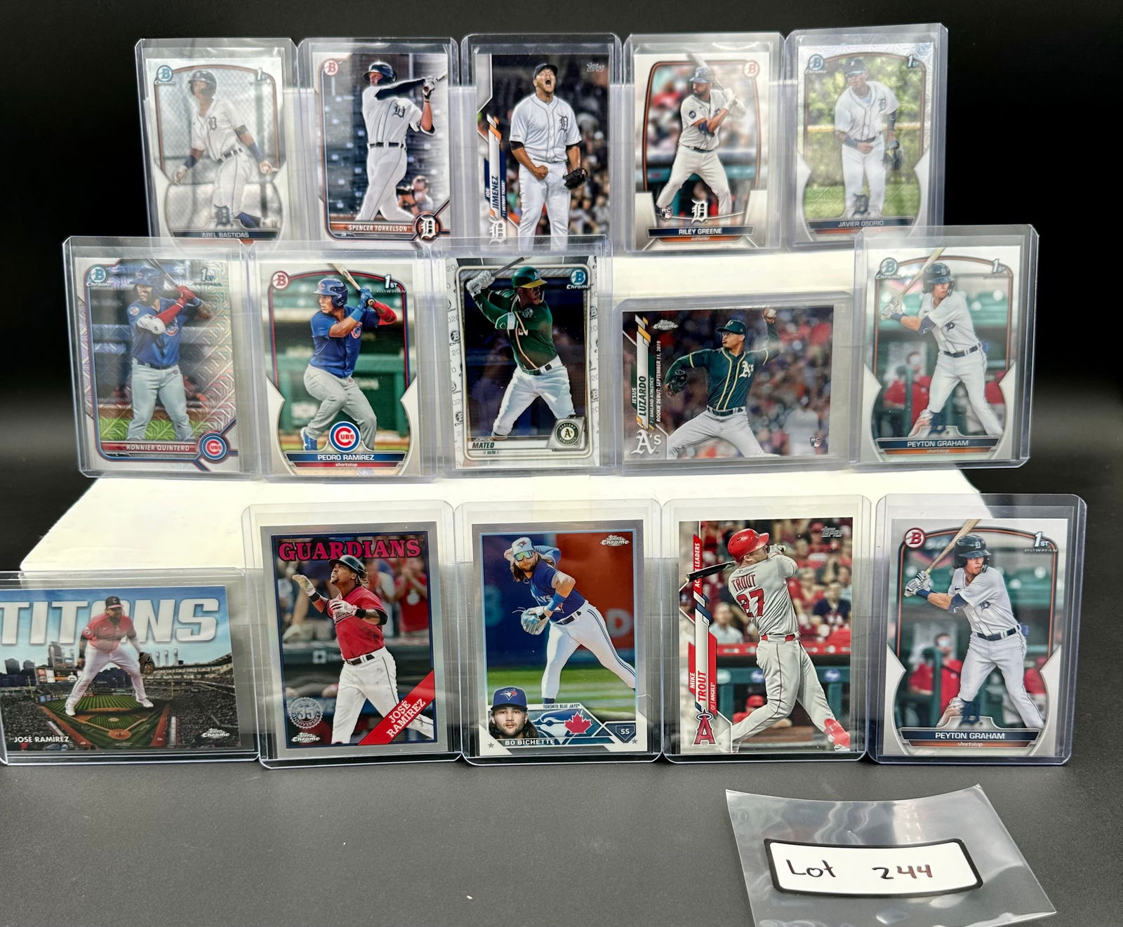 Modern Baseball Card Lot (24) Cards Total - Rookies, Prizms, Inserts - Mike Trout, Red Prizms - (1 of 9)