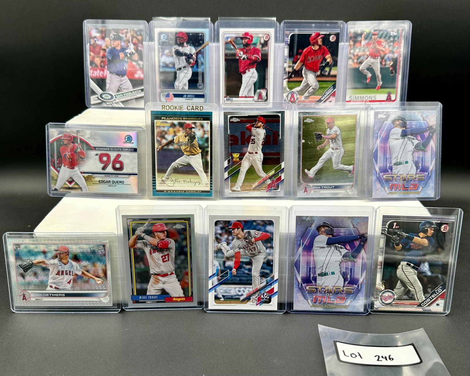 Modern Baseball Card Lot (15) Cards Total - Rookies, Prizms, Inserts - Shohei Ohtani, Mike Trout (1 of 6)