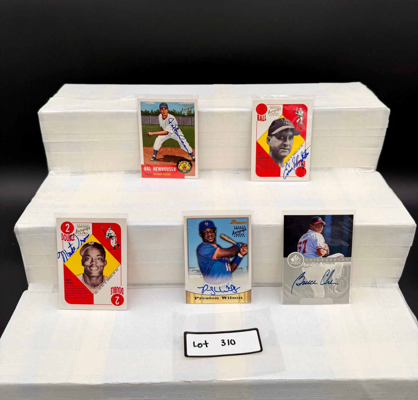 (5) Vintage Baseball Card Autographs - Including Monte Irving and Enos Slaughter - On Card Auto (1 of 3)