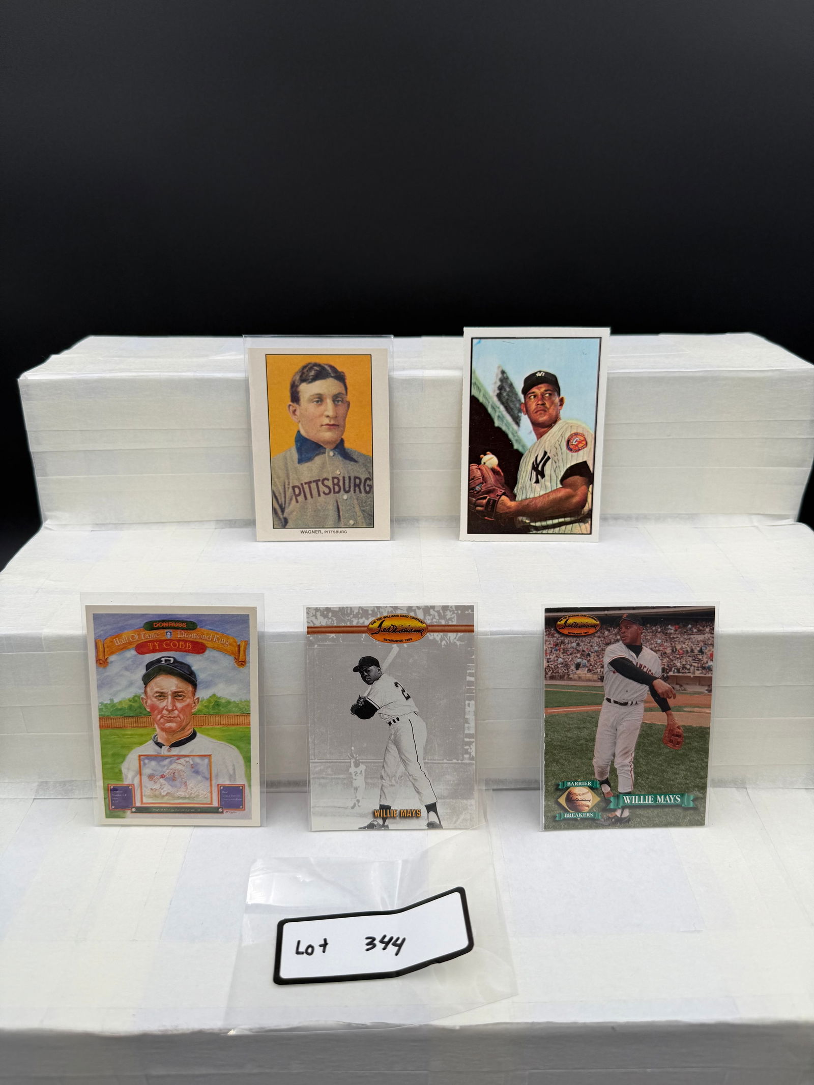 Vintage Baseball Card Lot (5) Card Total Including Honus Wagner, Willie Mays, Ty Cobb (1 of 2)