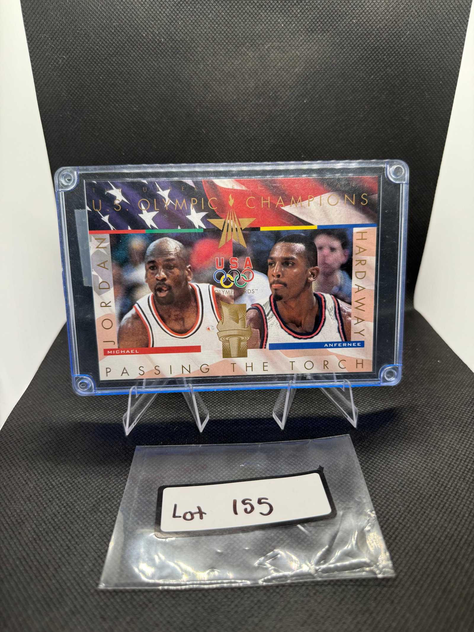 Michael Jordan and Anfernee Hardaway Passing the Torch USA Olympic Oversized Card #d /5000 (1 of 2)